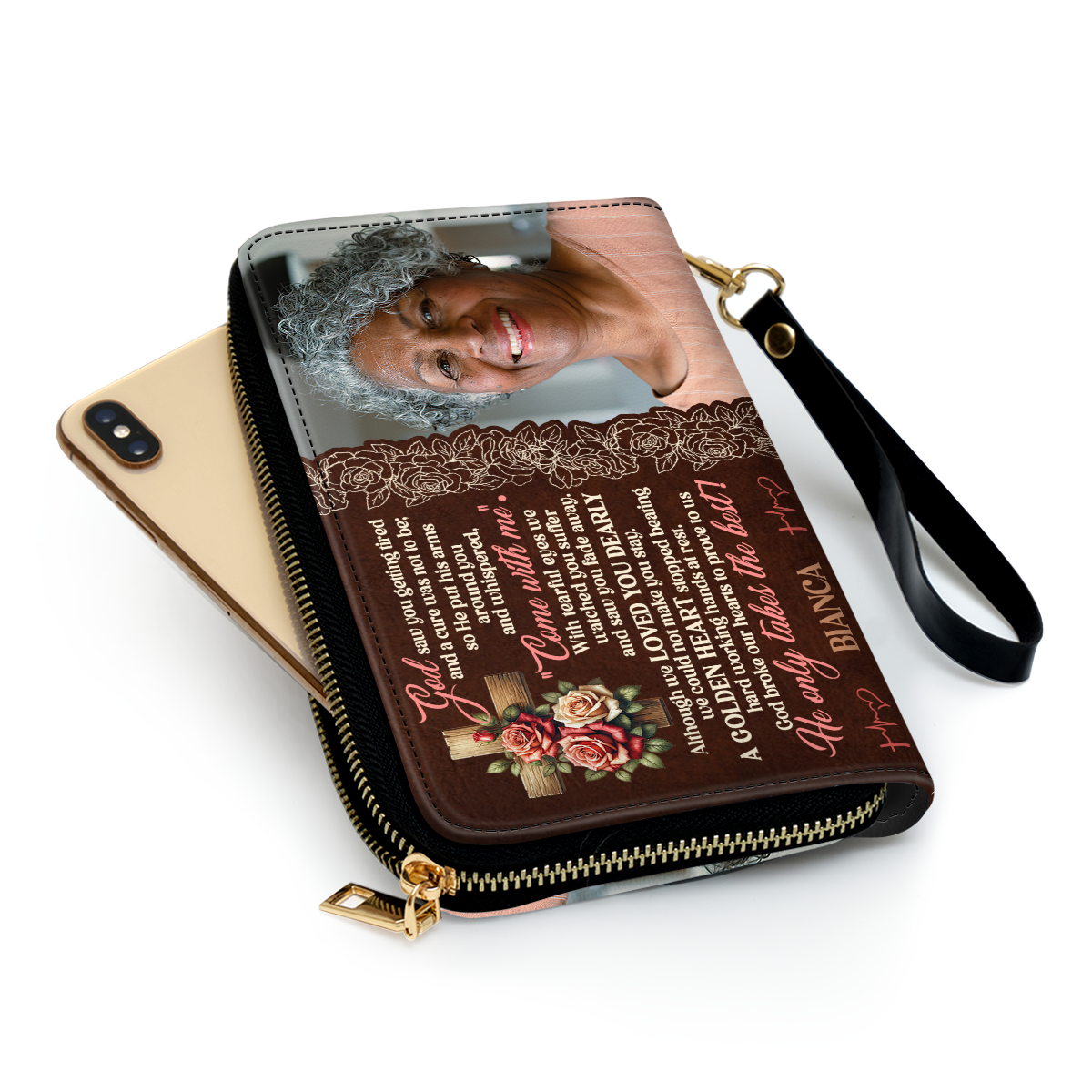 God Saw You Getting Tired - Personalized Leather Clutch Purse SBCPLM2283TA