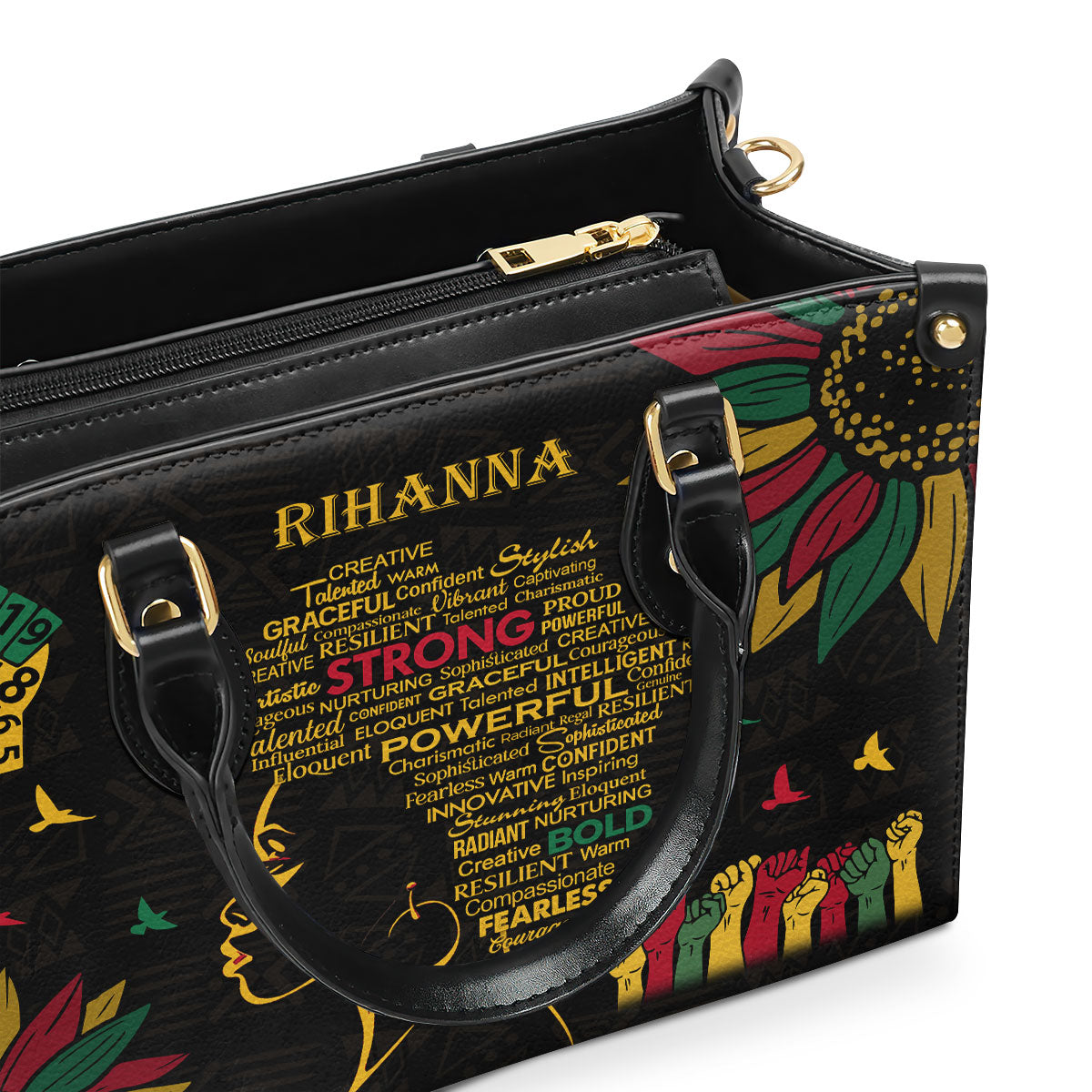 Afro Juneteenth - Personalized Leather Handbag SBLHBT58