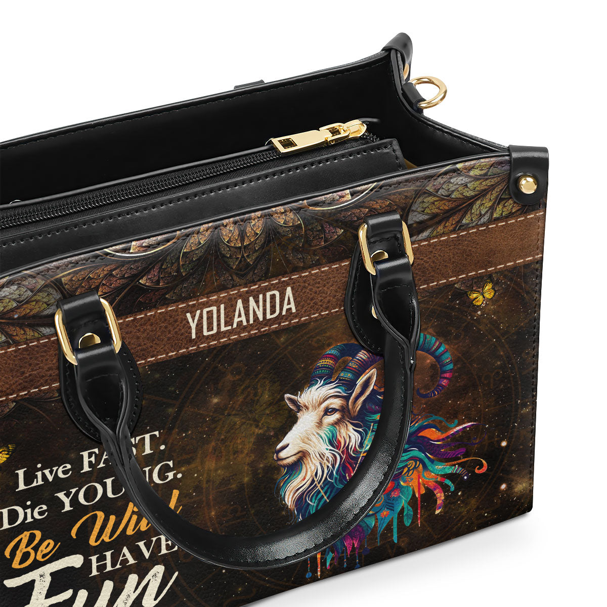Zodiac Signs - Bohemian Personalized Leather Handbag SBHN04