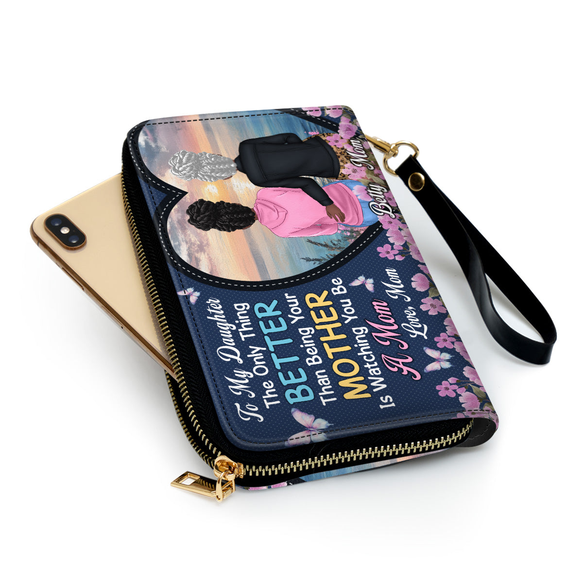 To My Daughter - Personalized Leather Clutch Purse SBCPLTU2669T