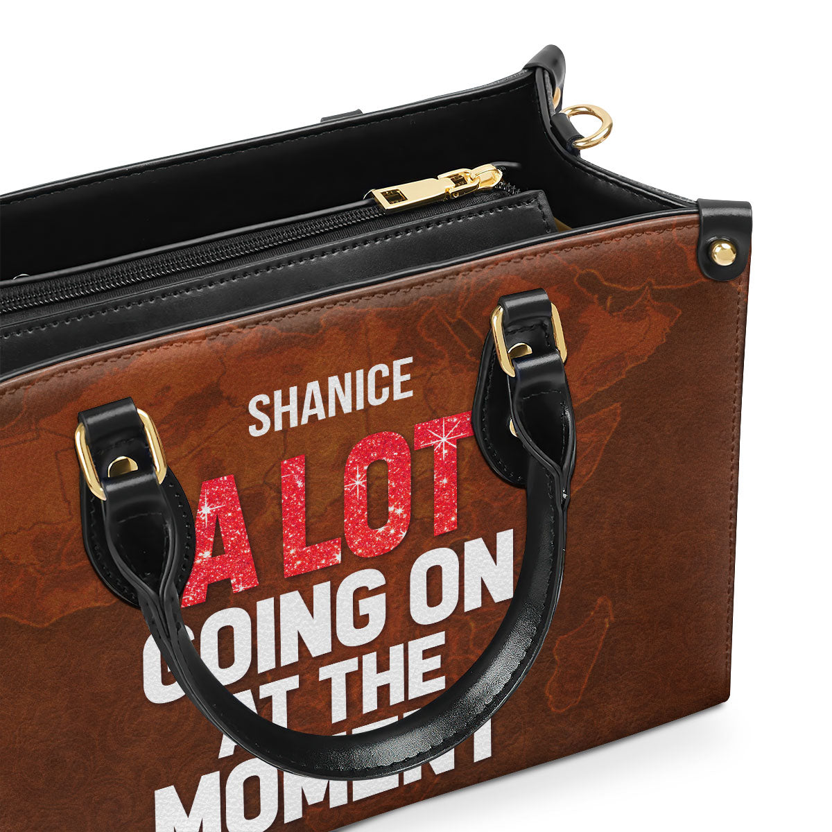 A Lot Going On At The Moment - Personalized Leather Handbag STB194B