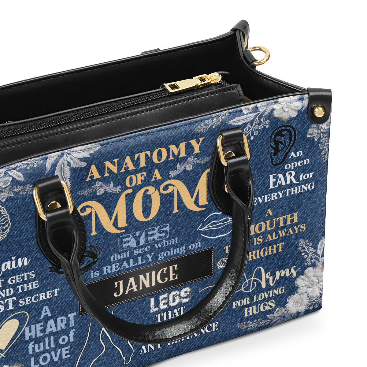 Anatomy Of A Mom - Personalized Leather Handbag MB63B