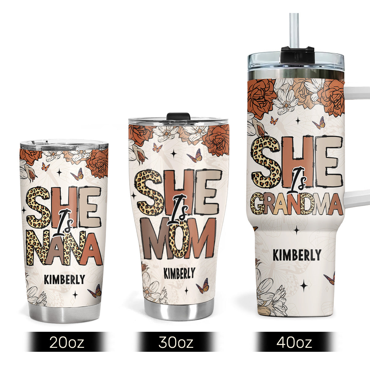 She Is Mom - Personalized Stainless Steel Tumbler