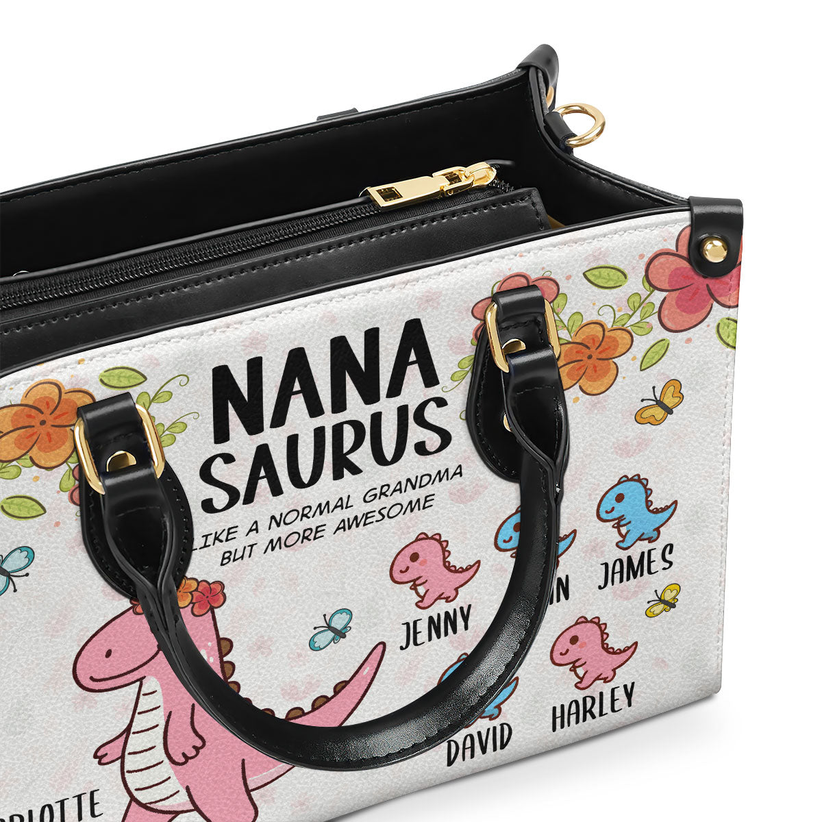 Nanasaurus - Personalized Leather Handbag SB5759