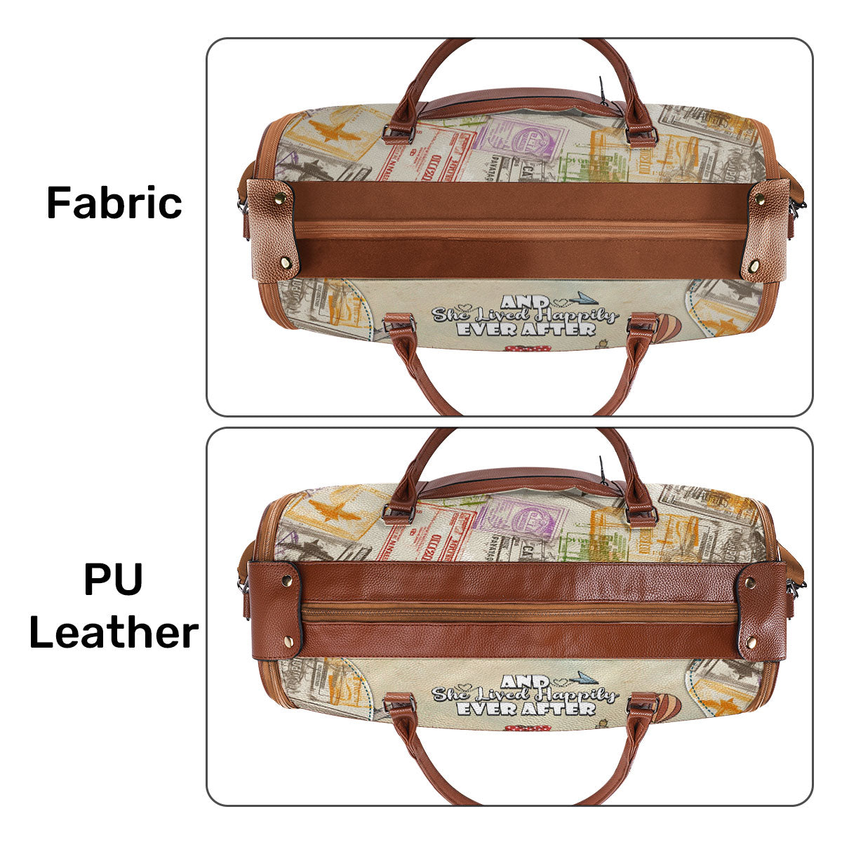 And She Lived Happily Ever After - Personalized Leather Duffle Bag SBDBT77