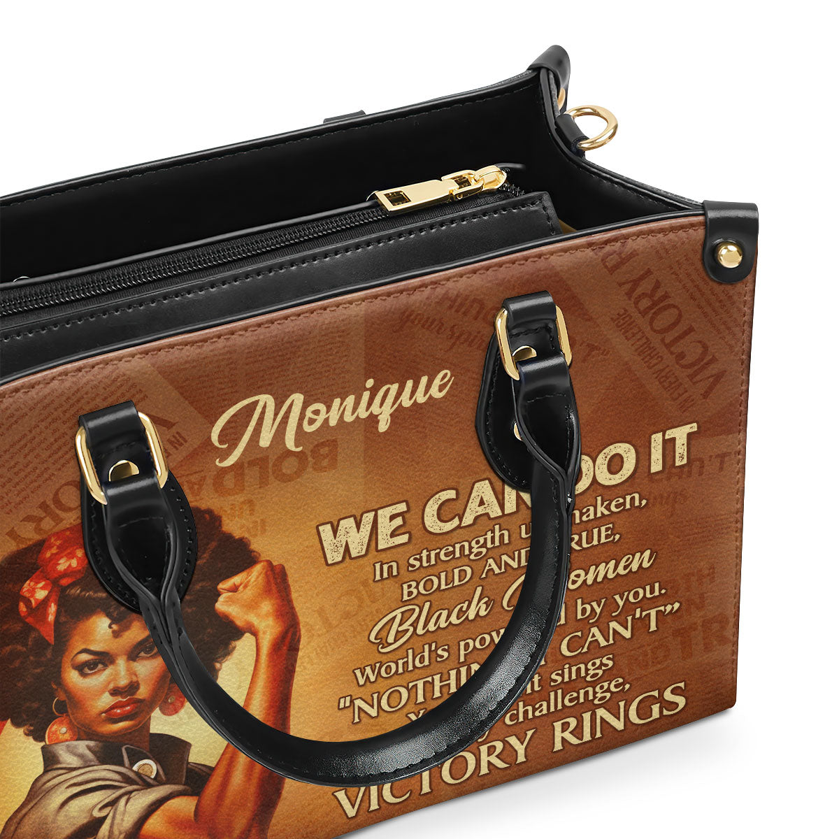 We Can Do it - Personalized Leather Handbag STB163