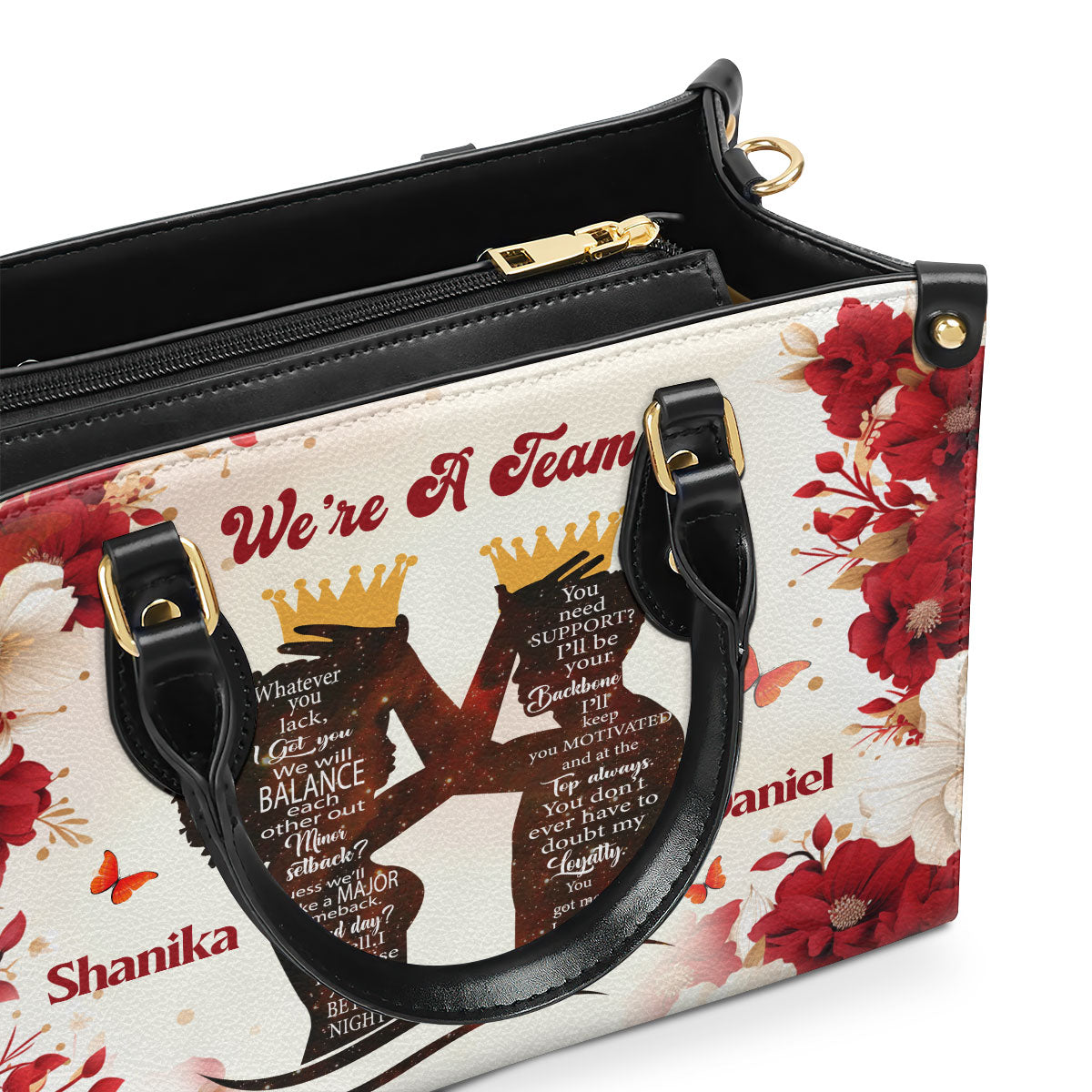 We're A Team - Personalized Leather Handbag STB154