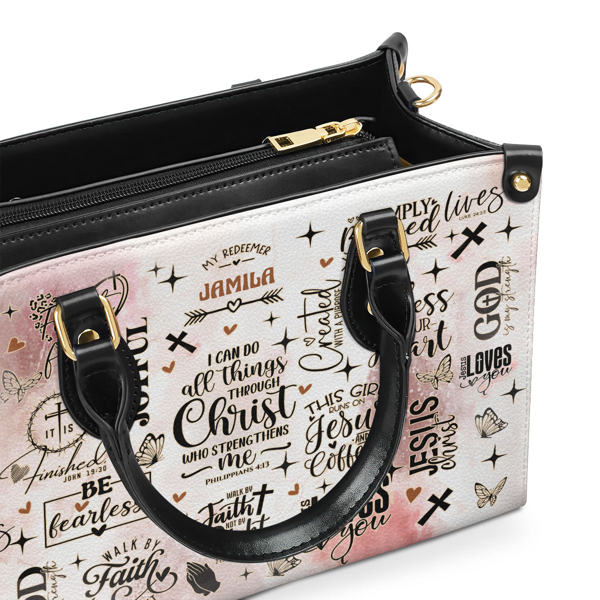 I Can Do All Things Through Christ Who Strengthens Me - Personalized Leather Handbag SBLHBLM1207L