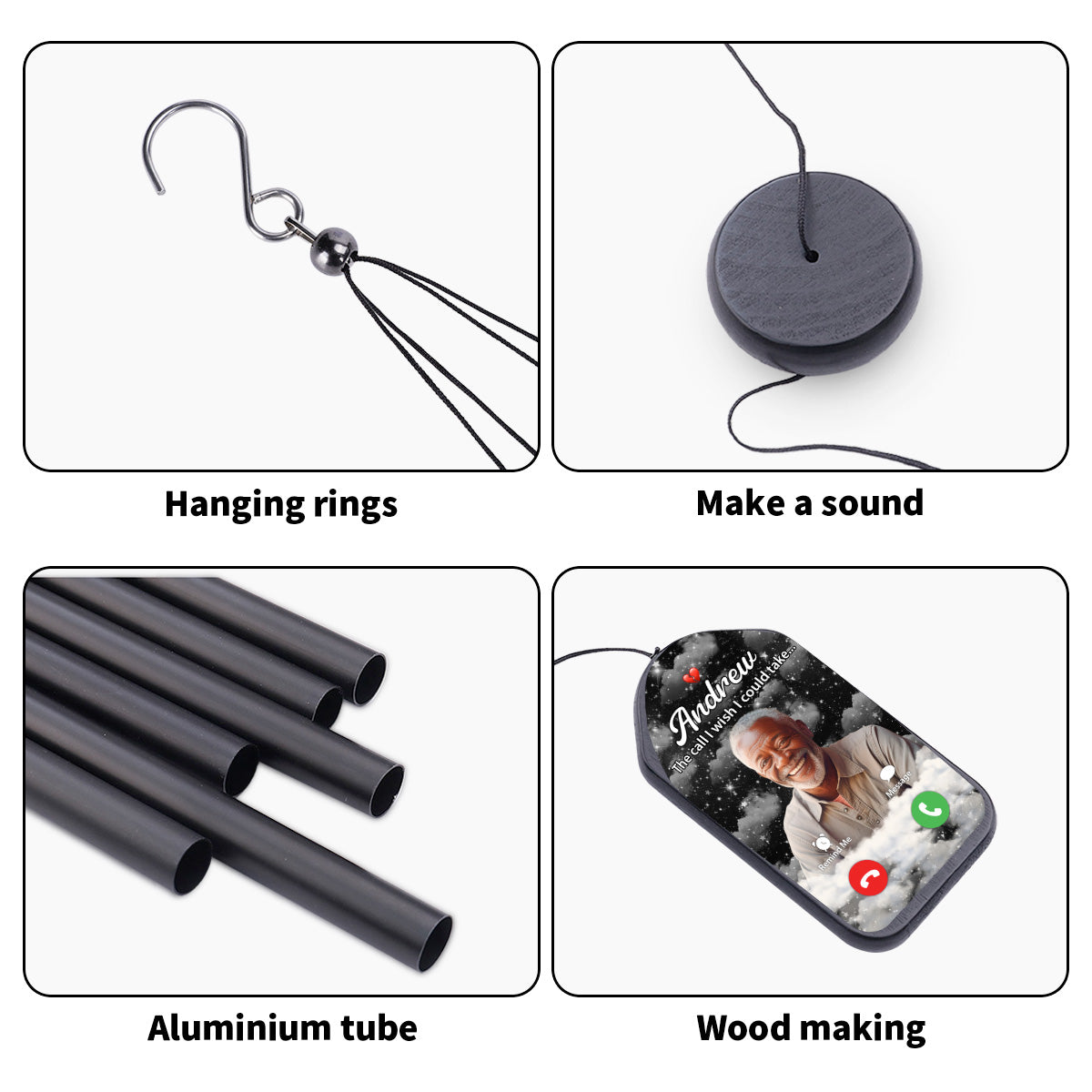 The Call I Wish I Could Take - Personalized Wind Chimes