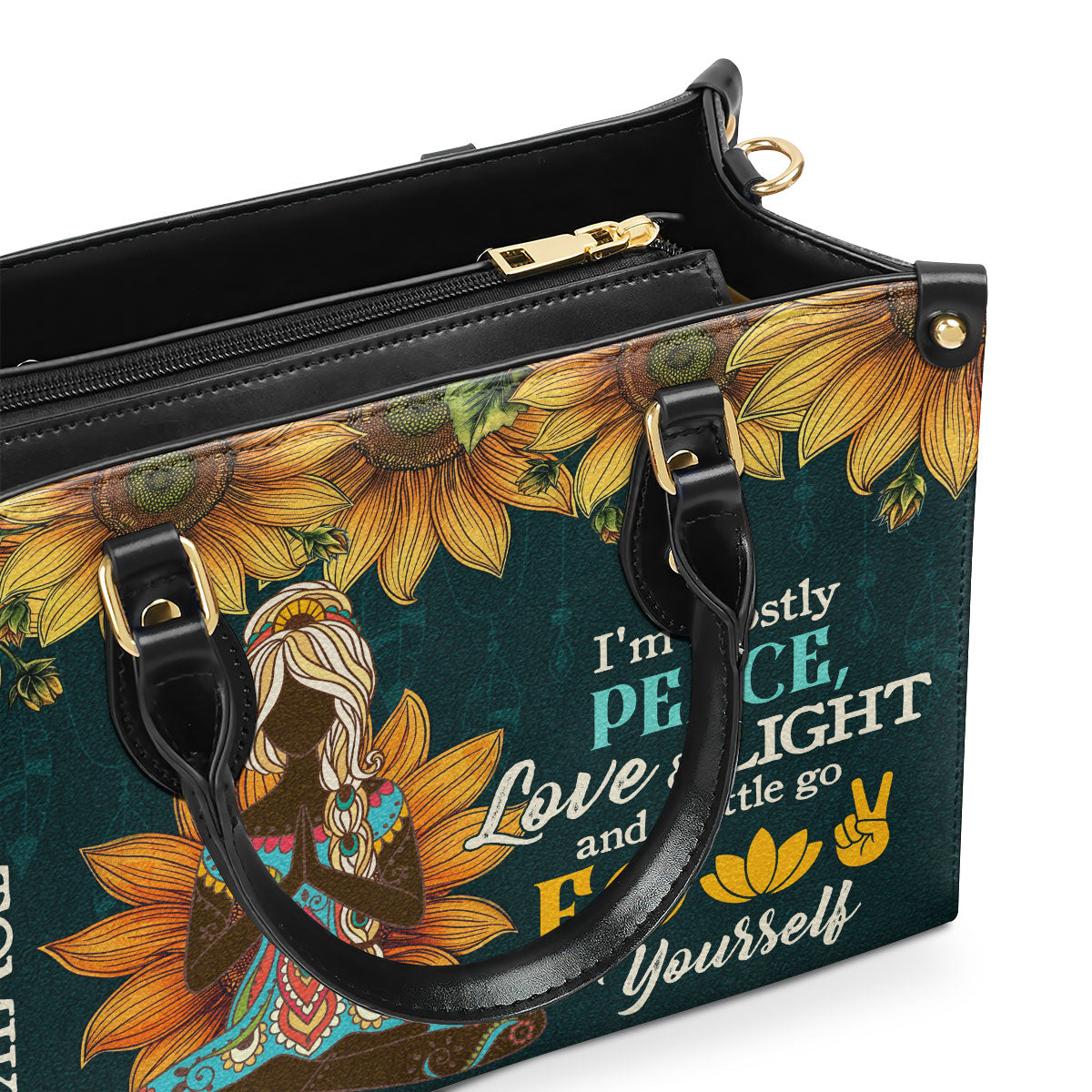 I'm Mostly Peace - Personalized Leather Handbag SBHN12
