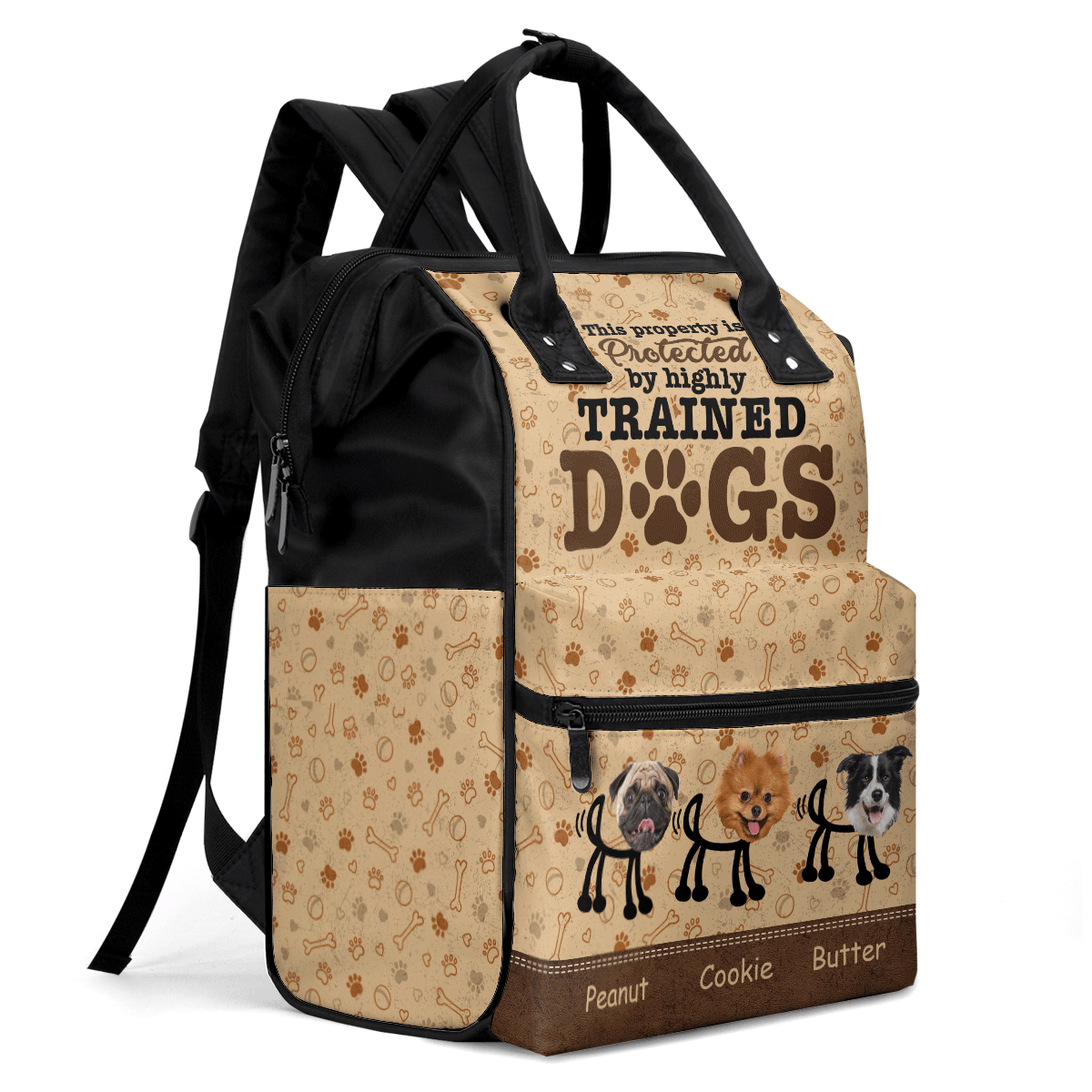 This Property Is Protected By Highly Trained Dogs - Personalized Duckbilled Backpack SBDBPLM1324D