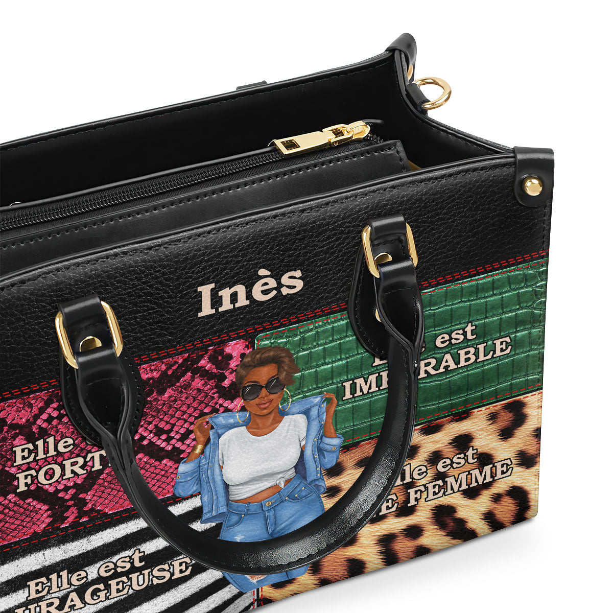 Elle Est Forte - Personalized Leather Hand Bag SBLHBT68
