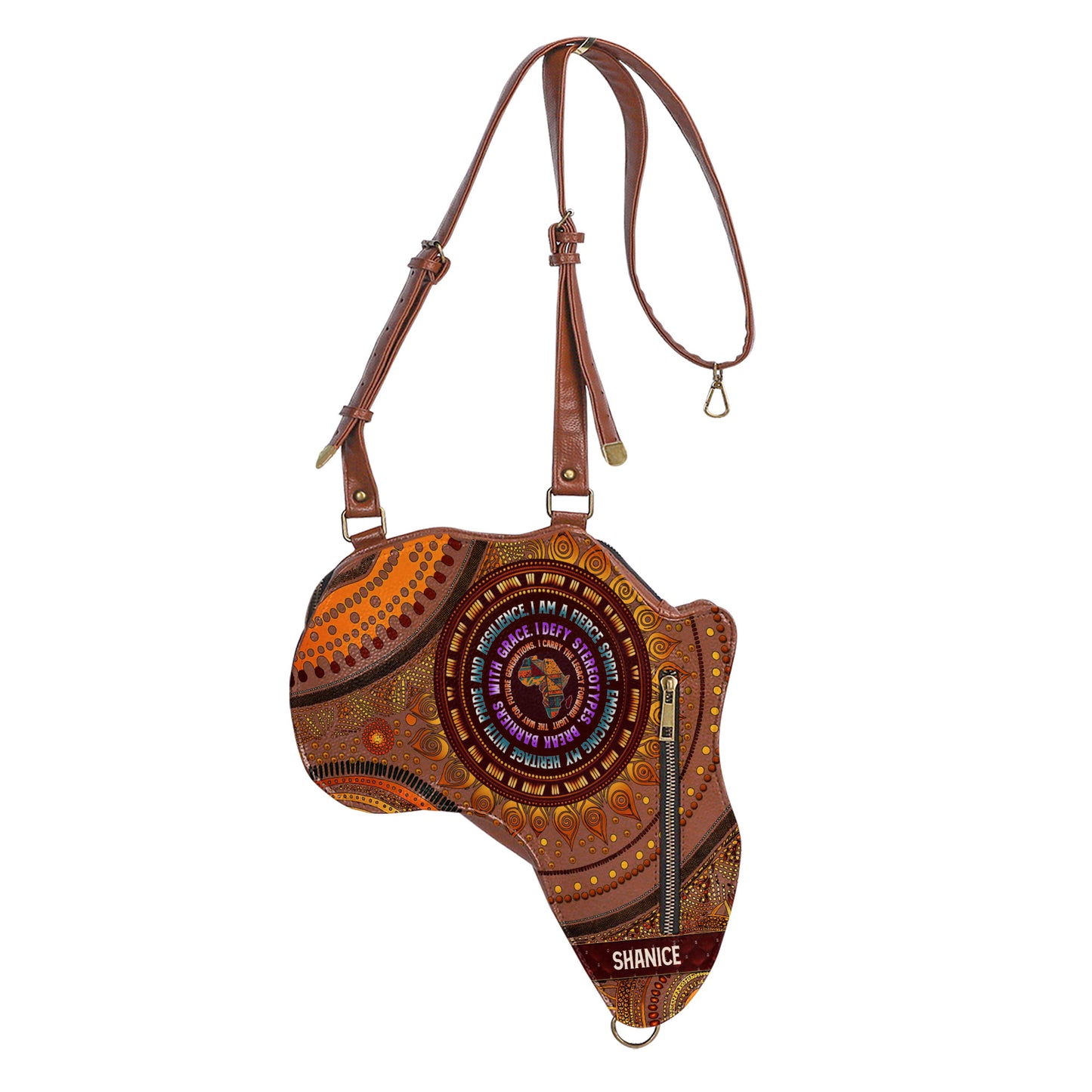 Mantra - I Am A Fierce Spirit - Personalized Africa Bag ABM03