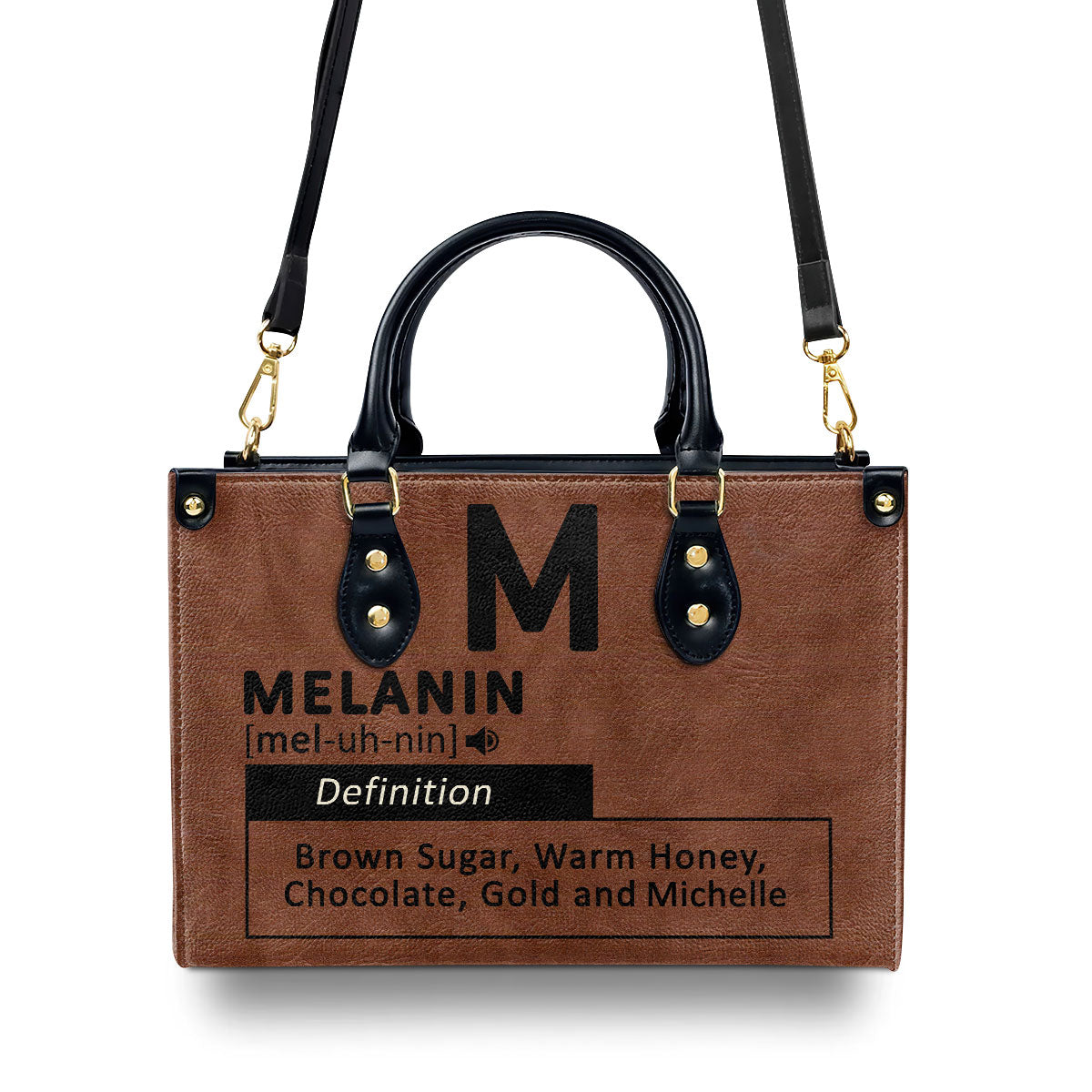 Black Girl & Melanin - Personalized Leather Handbag MB29