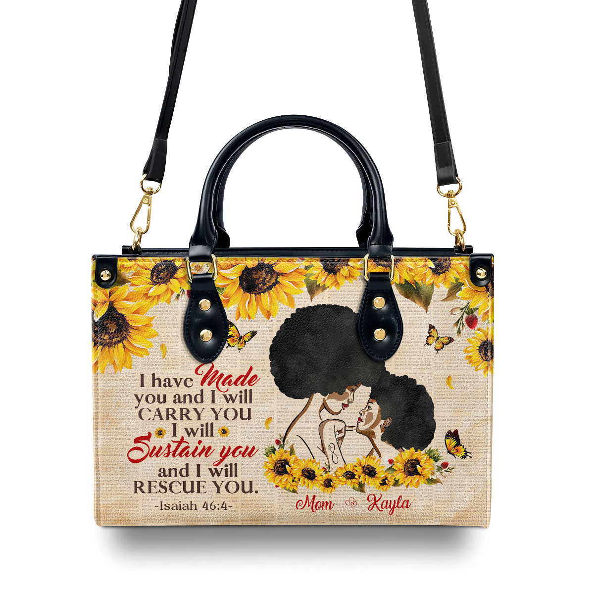Isaiah 46:4 - Personalized Leather Handbag MB35