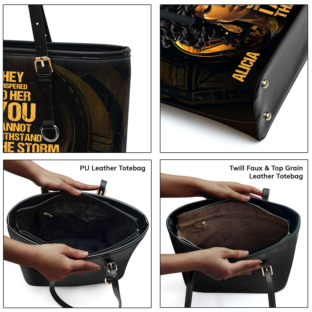 I Am The Storm - Personalized Leather Totebag SB113