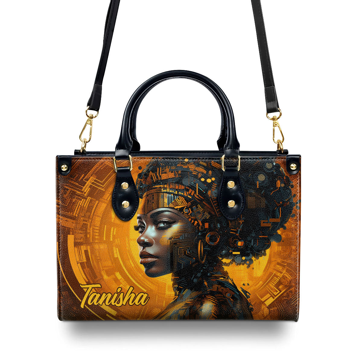 Afrofuturism12 - Personalized Leather Handbag SB120