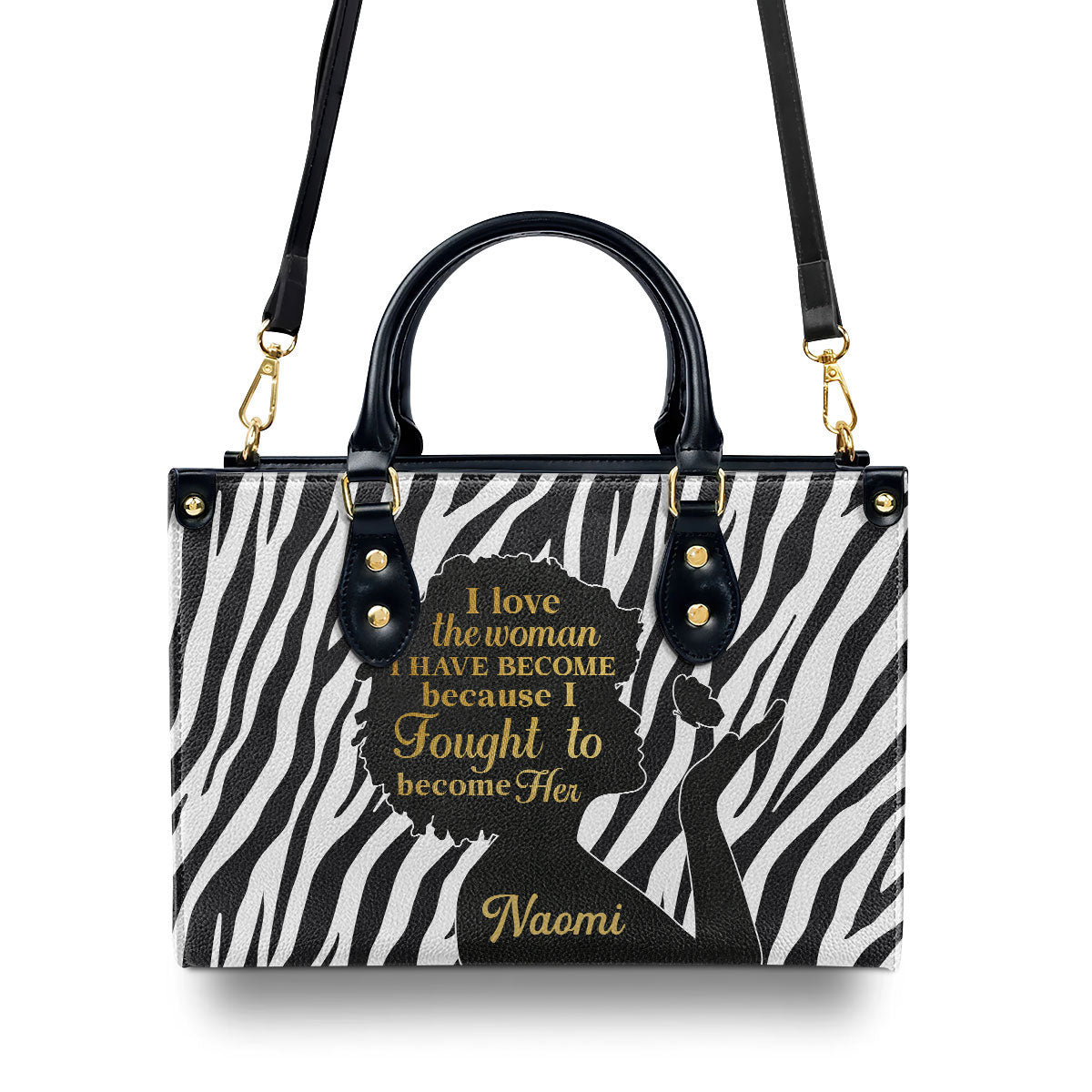 I Love The Woman I Have Become - Personalized Leather Handbag SB25