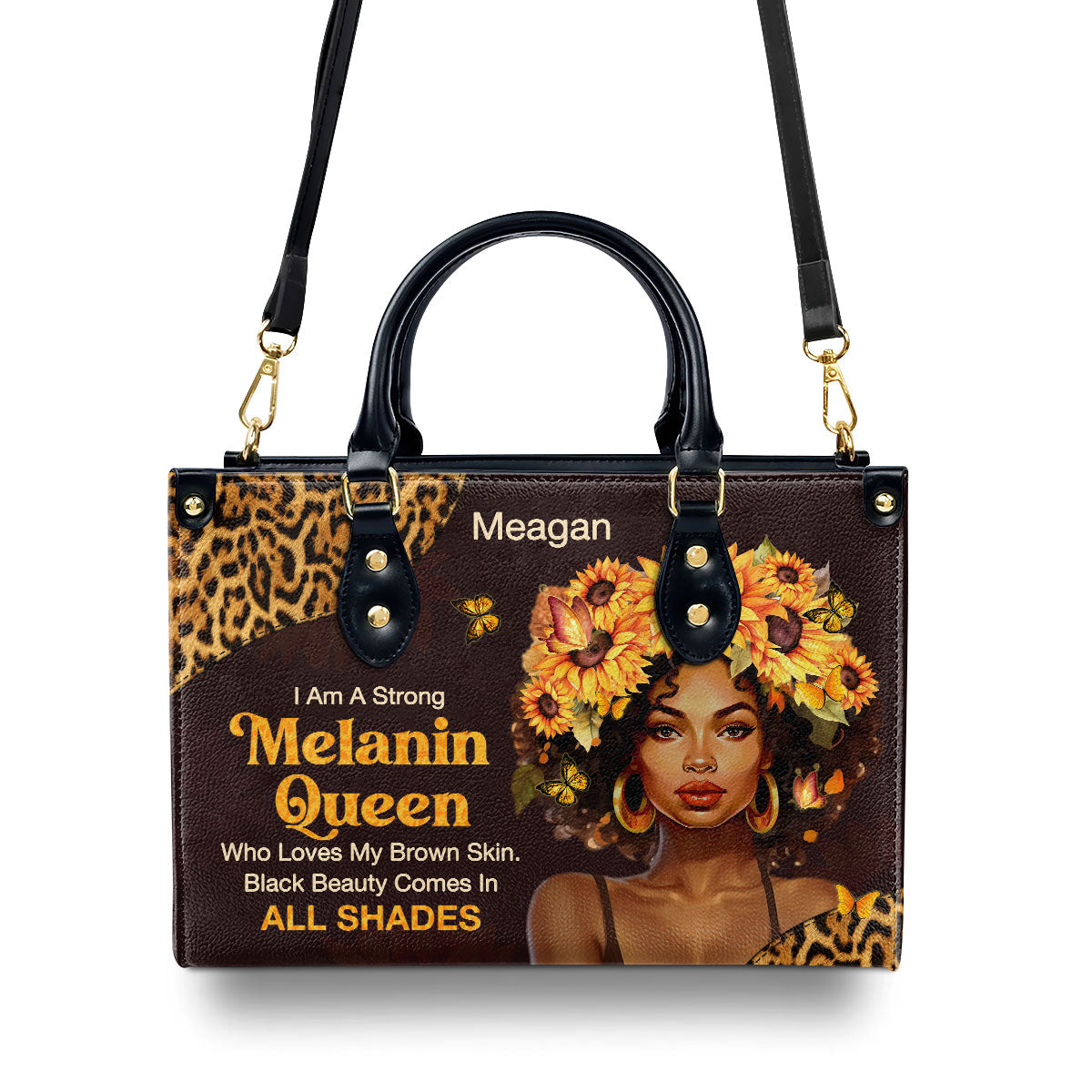 Black Beauty Comes In All Shades - Personalized Leather Handbag SB26