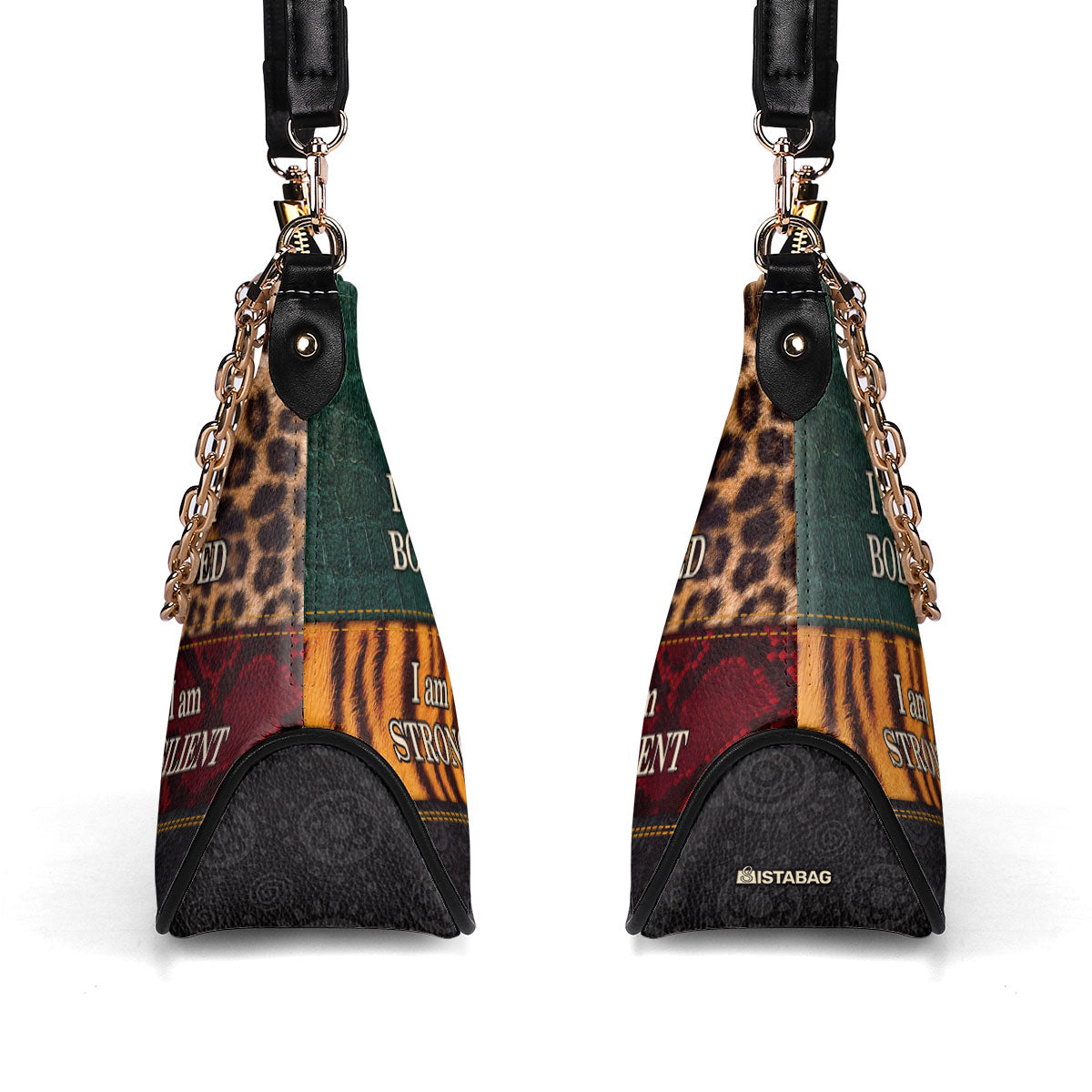 I am BOLD, LOVED, STRONG, RESILIENT - Personalized Chain Shoulder Bag SB49A