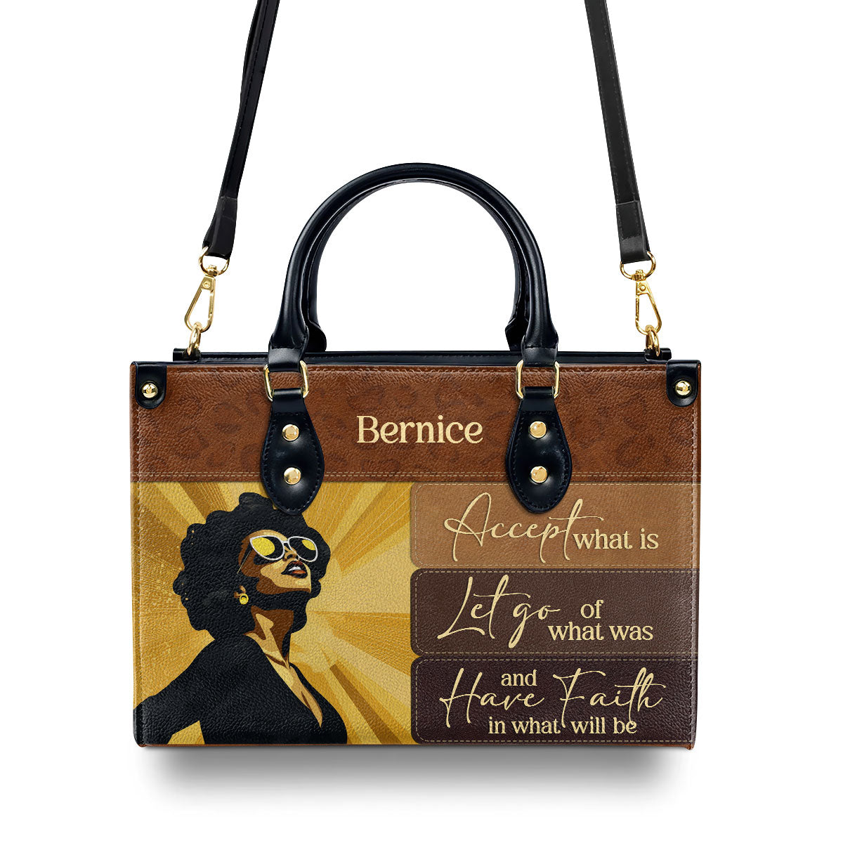 Have Faith In What Will Be - Personalized Leather Handbag STB13
