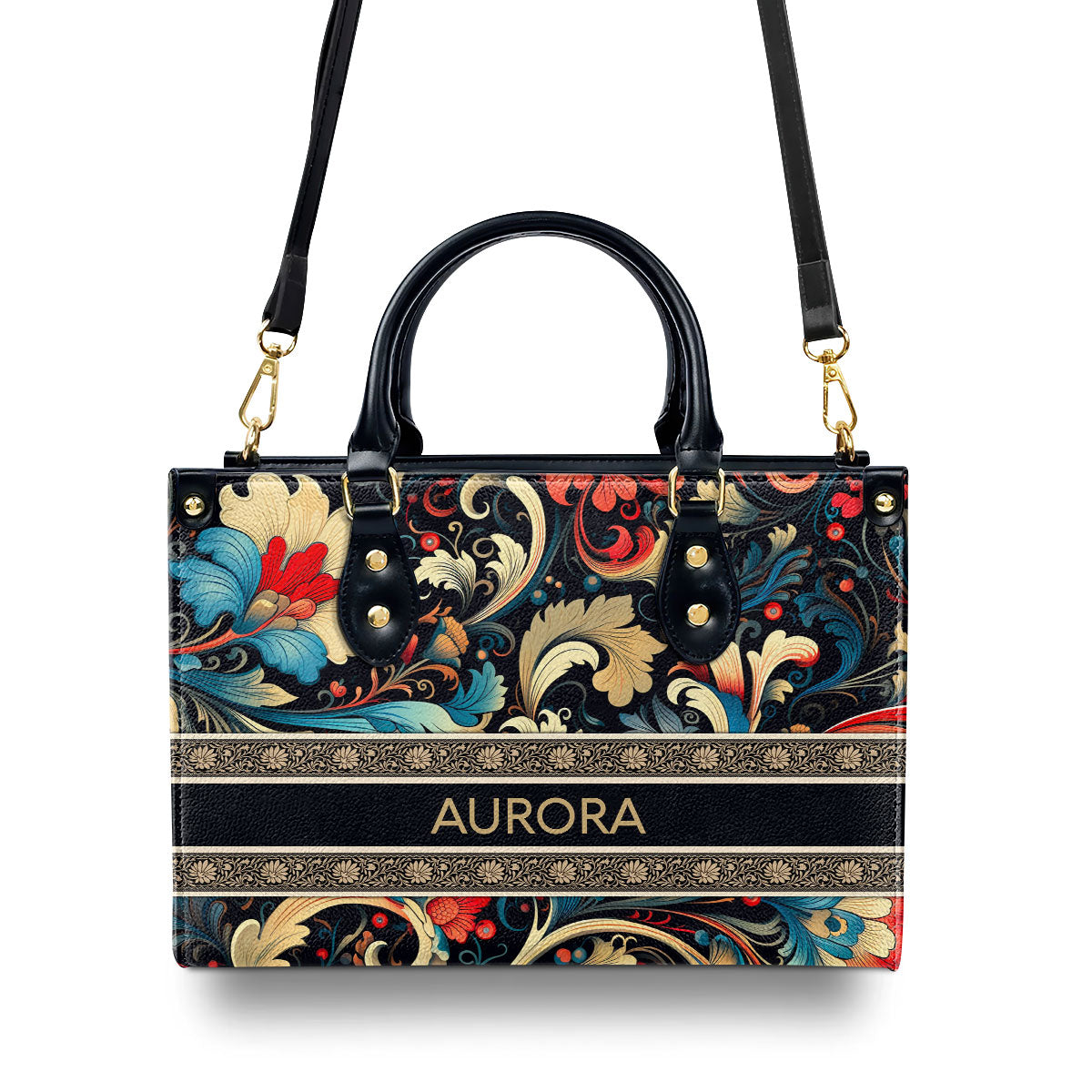 Flower - Bohemian  - Personalized Leather Handbag STB134