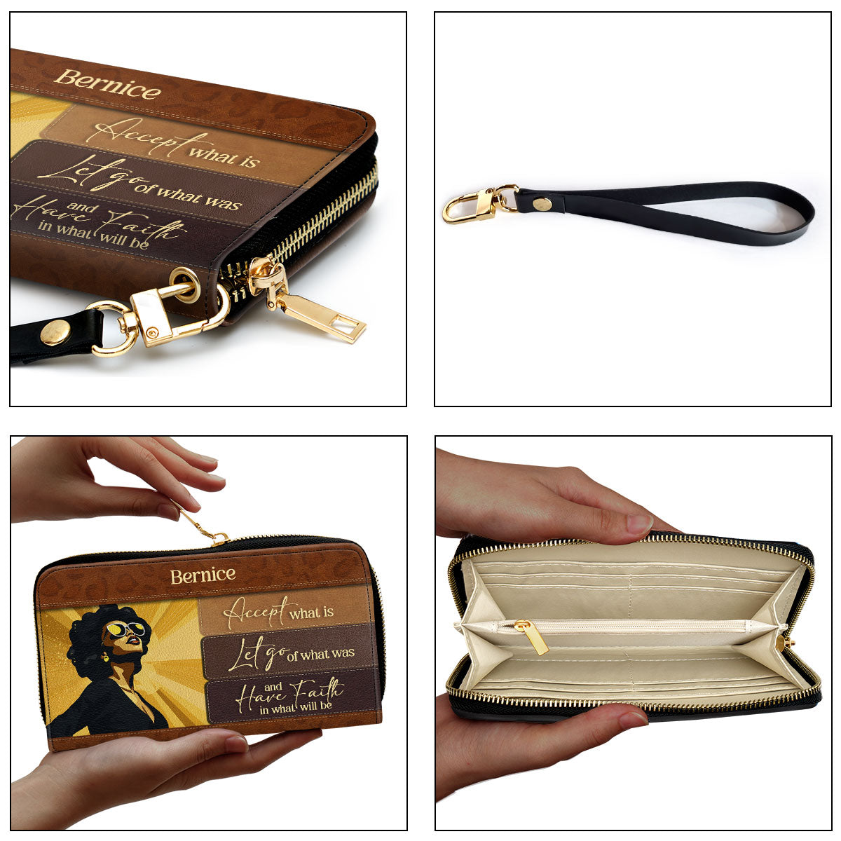 Have Faith In What Will Be - Personalized Leather Clutch Purse STB13