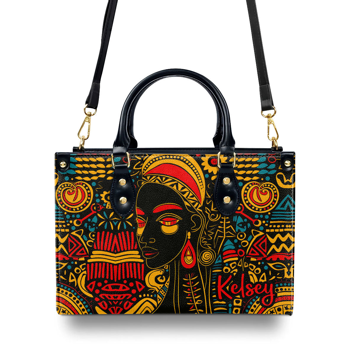 African Culture - Personalized Leather Handbag With Unique Texture STB17