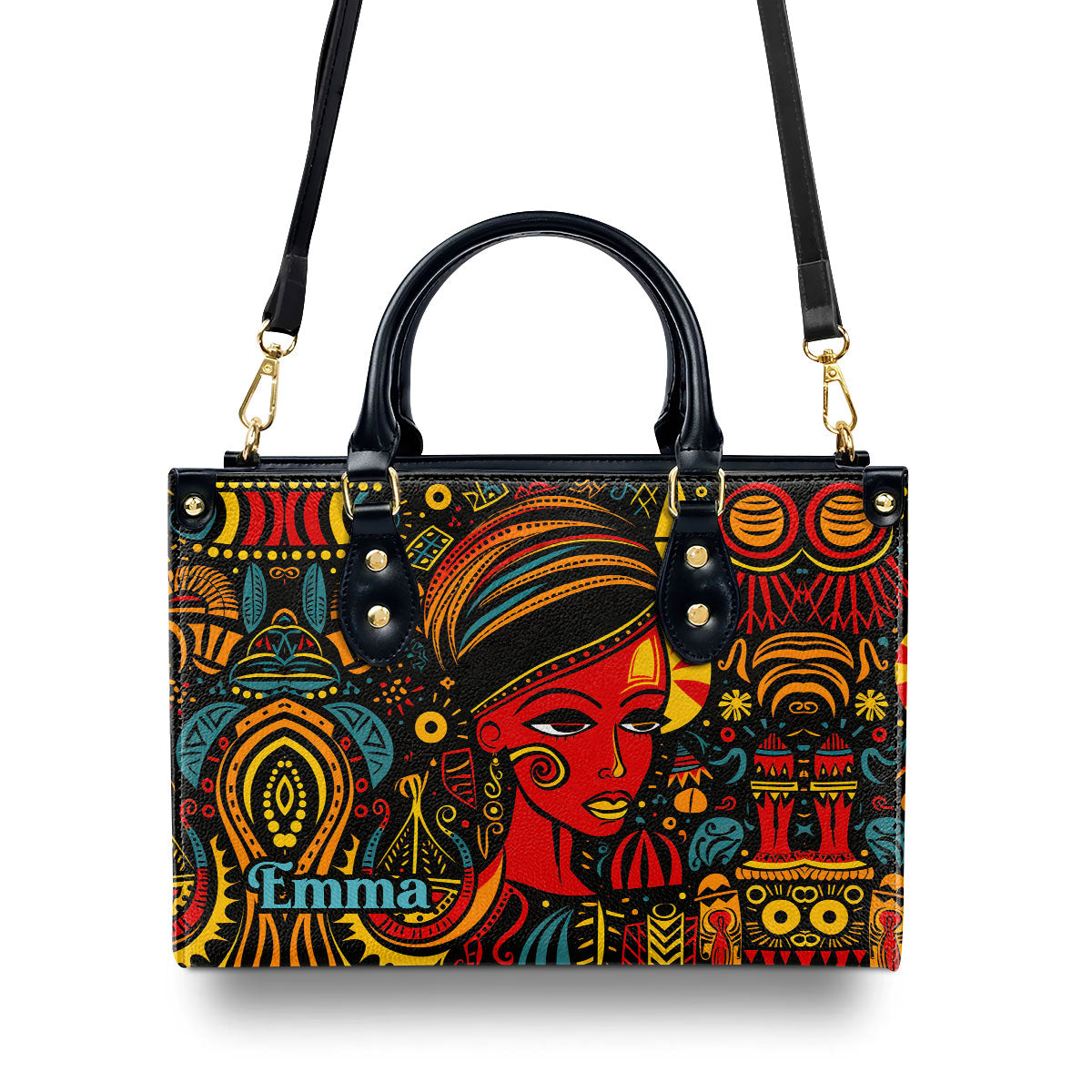 The Black Origin - Personalized Leather Handbag With Unique Texture STB18B