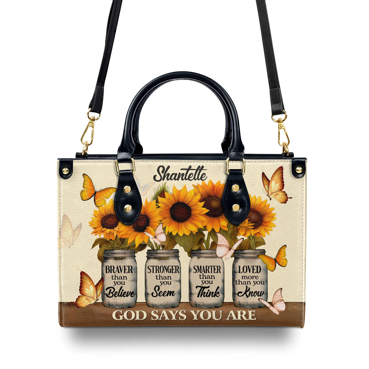 God Says You Are - Personalized Leather Handbag STB24