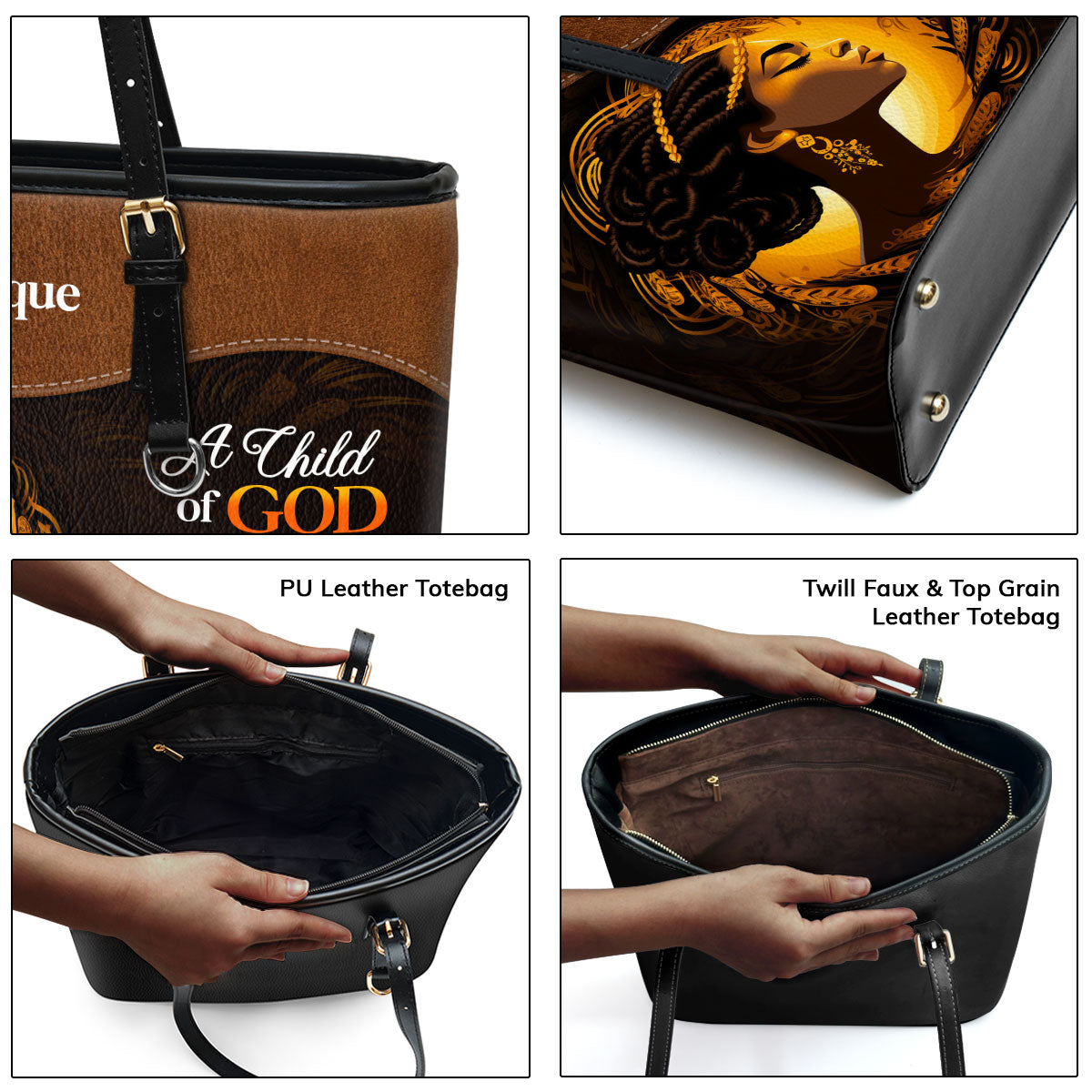 A Child Of God - Personalized Leather Totebag STB27