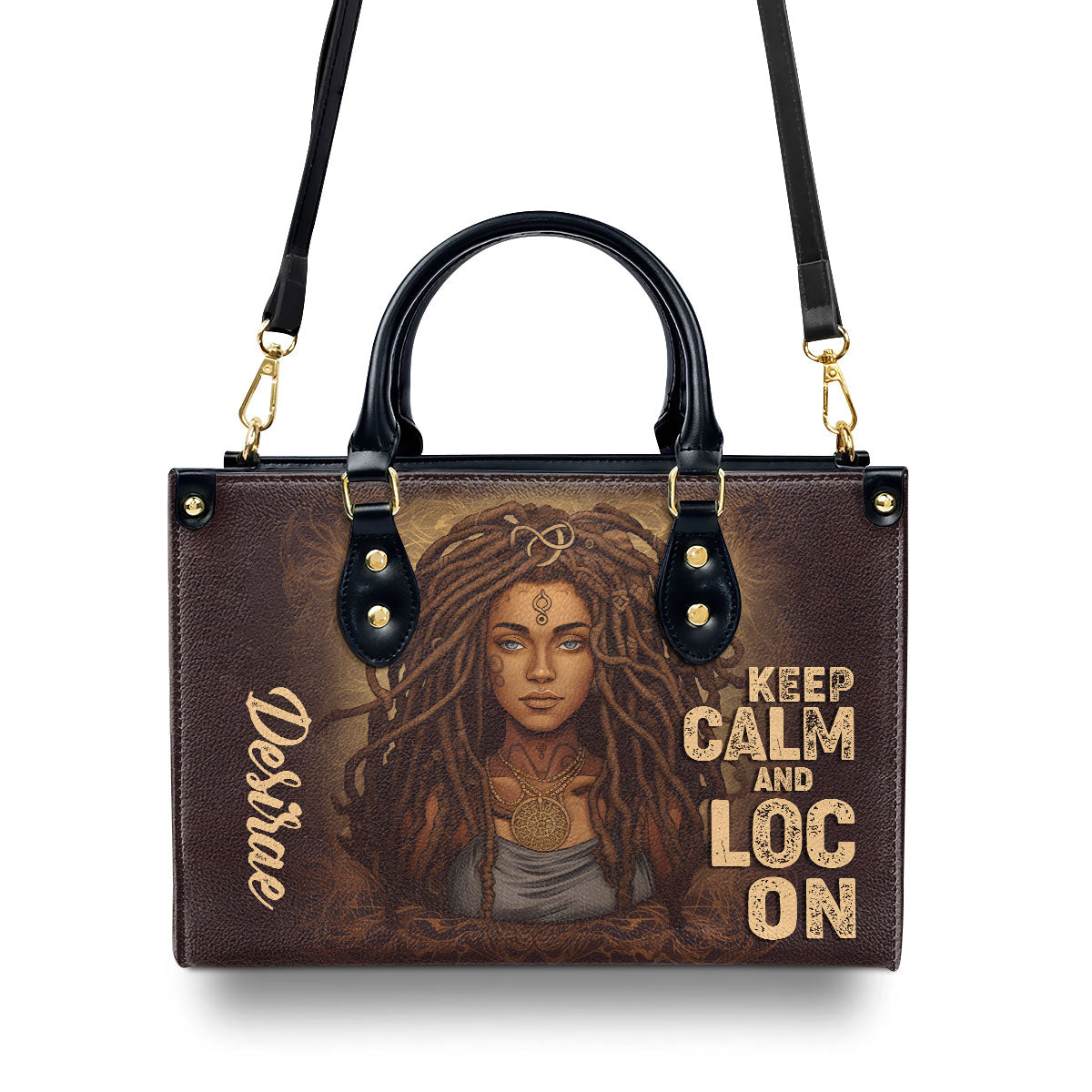 Keep Calm And Loc On - Personalized Leather Handbag STB34