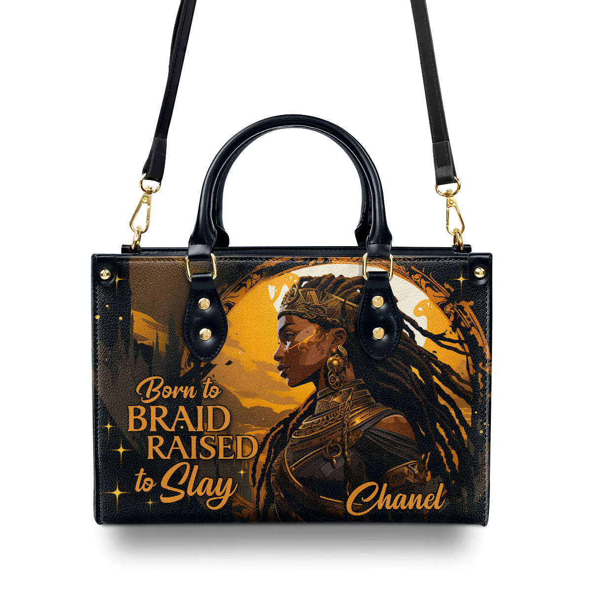 Born To Braid - Personalized Leather Handbag STB35