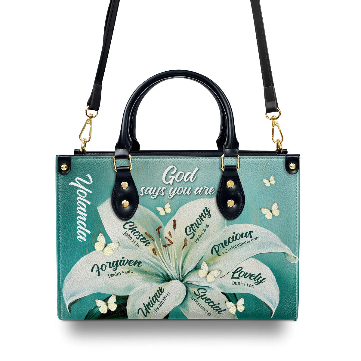 God Says You Are - Personalized Leather Handbag STB47