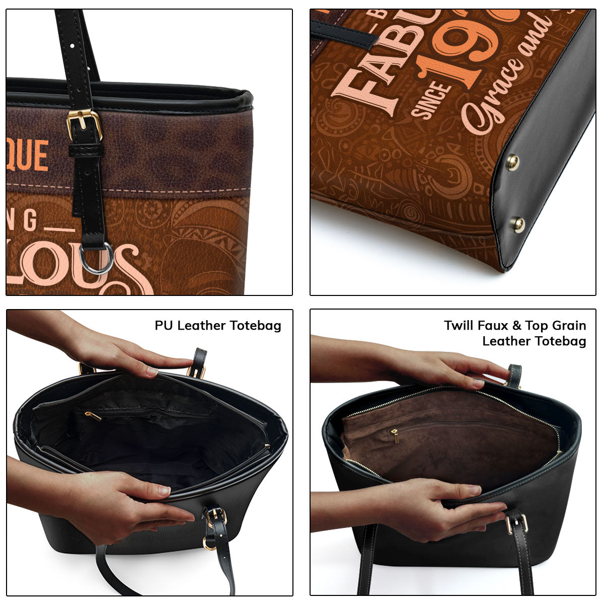 Being Fabulous - Personalized Leather Totebag STB59
