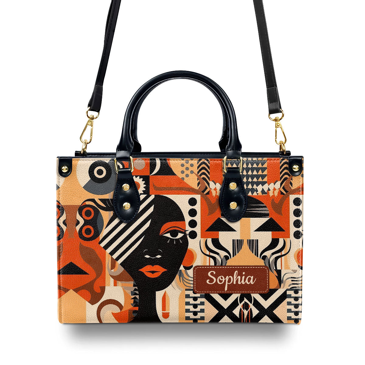 Black Beauty - Personalized Leather Handbag STB51