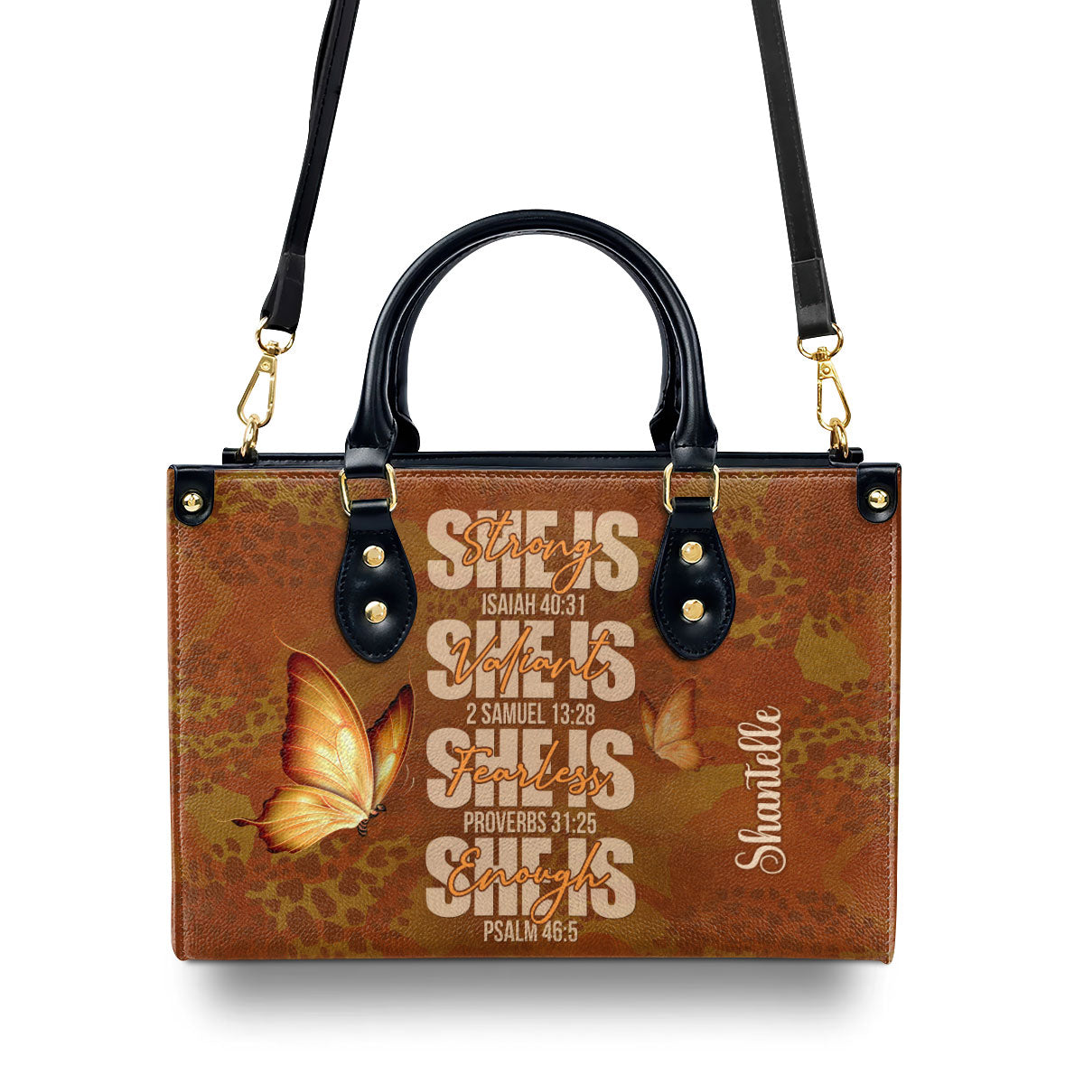 She Is Strong - Personalized Leather Handbag STB180