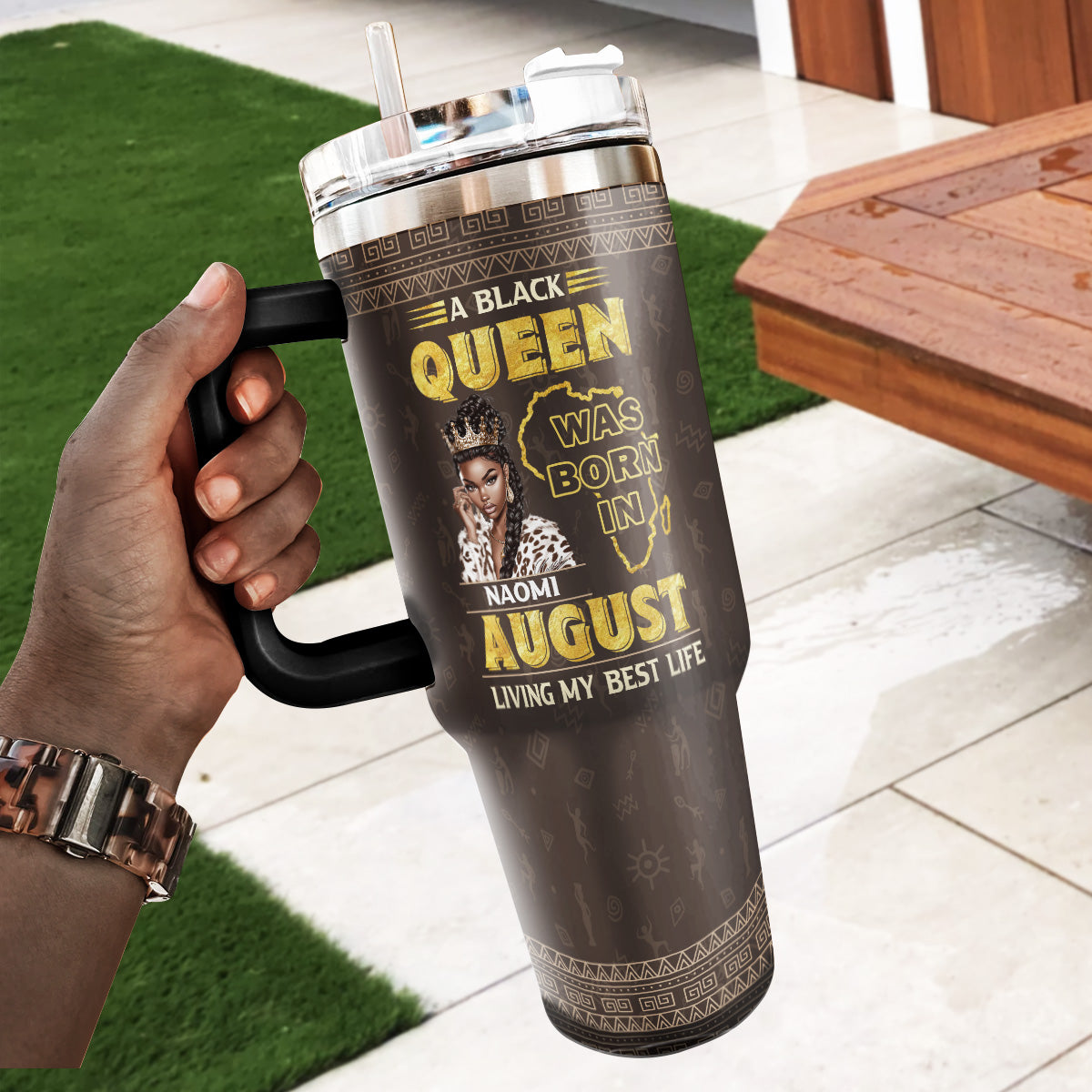 A Black Queen Living My Best Life - Personalized Stainless Steel Tumbler