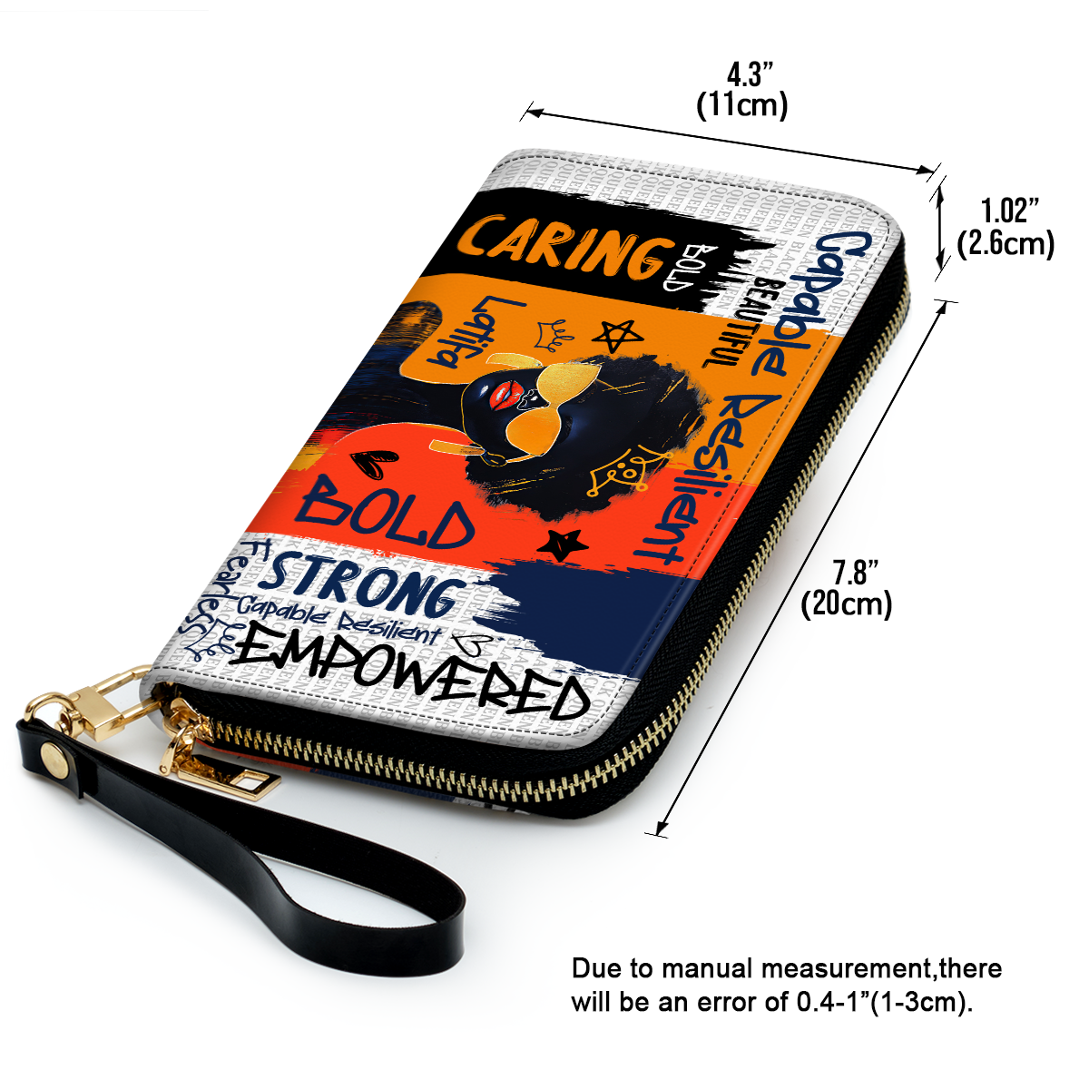 Black Queen Graffiti Style - Personalized Leather Clutch Purse SBCPLM2400L