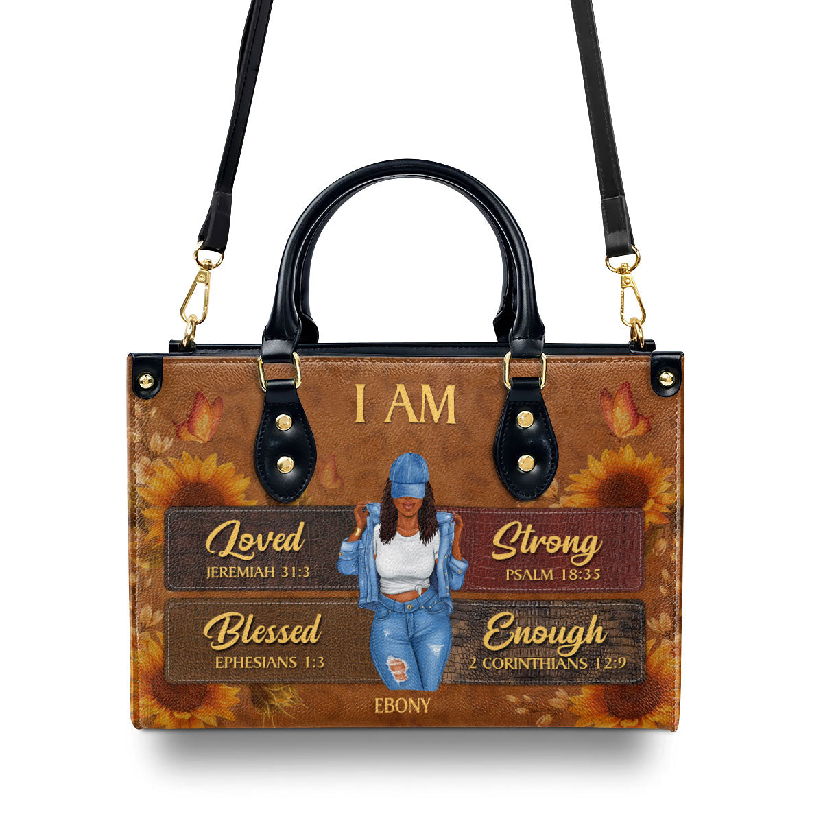 I Am - Personalized Leather Handbag STB03