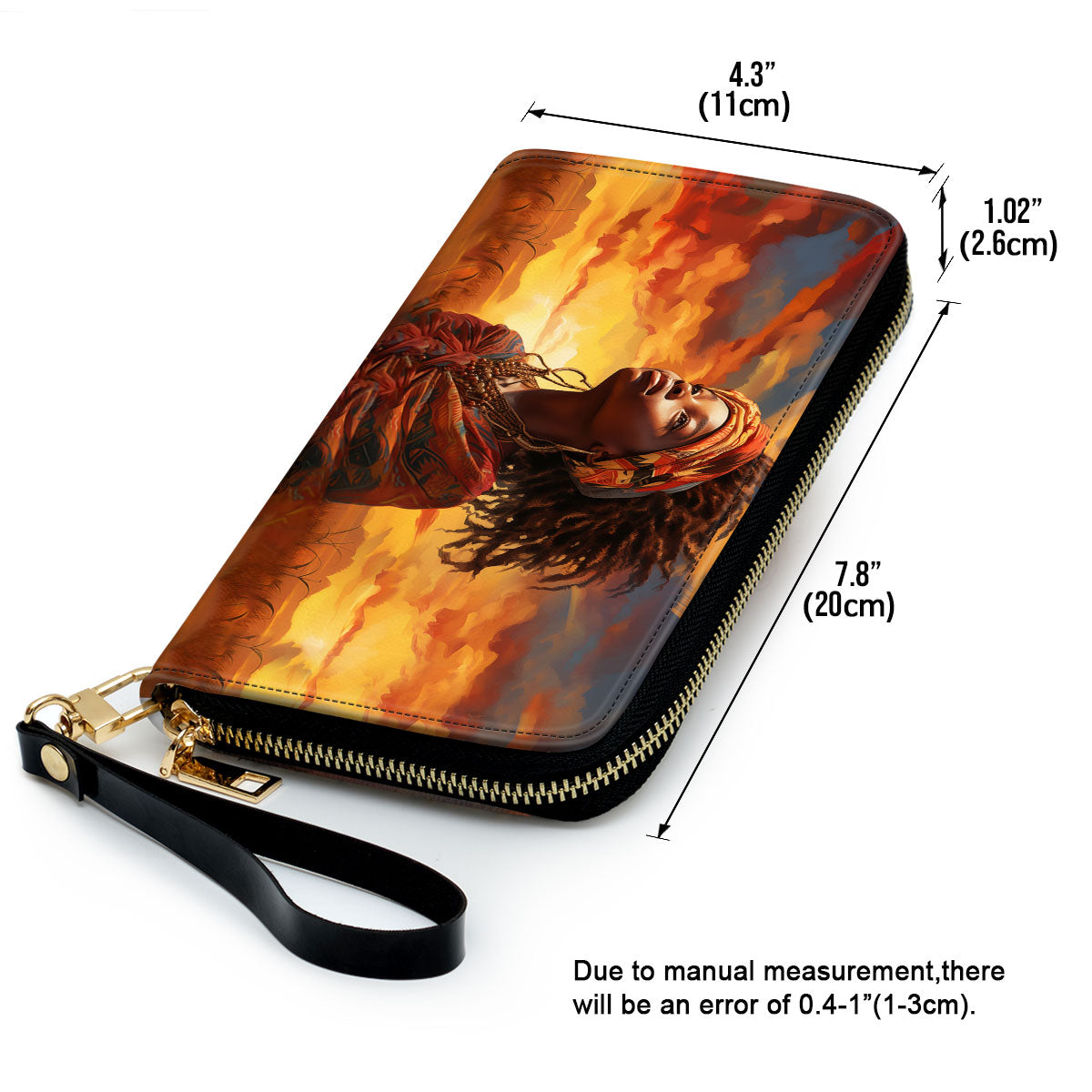 AfroArt "Dreaming" - Leather Clutch Purse MB68