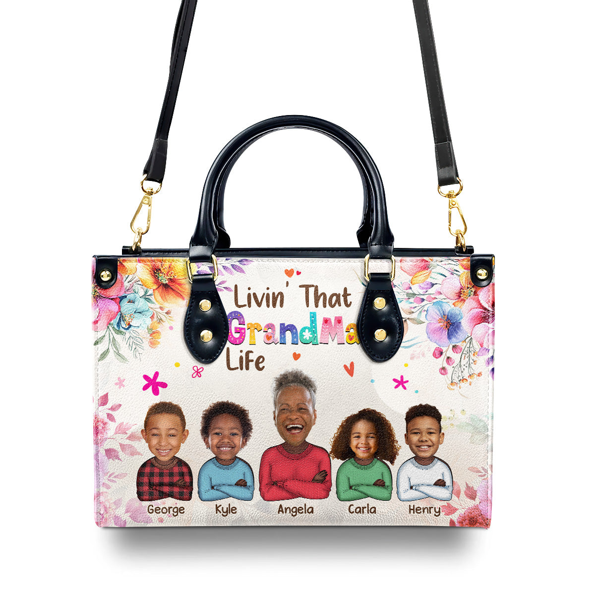 Livin That Mom Life - Personalized Leather Handbag SBLHBLTN2345D