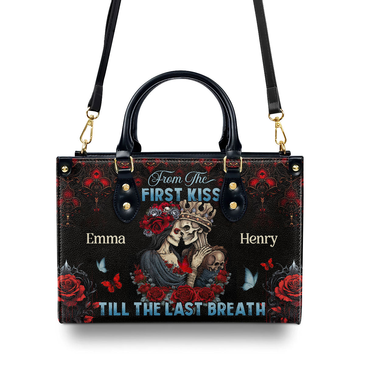 From The First Kiss Till The Last Breath - Personalized Leather Handbag MB70
