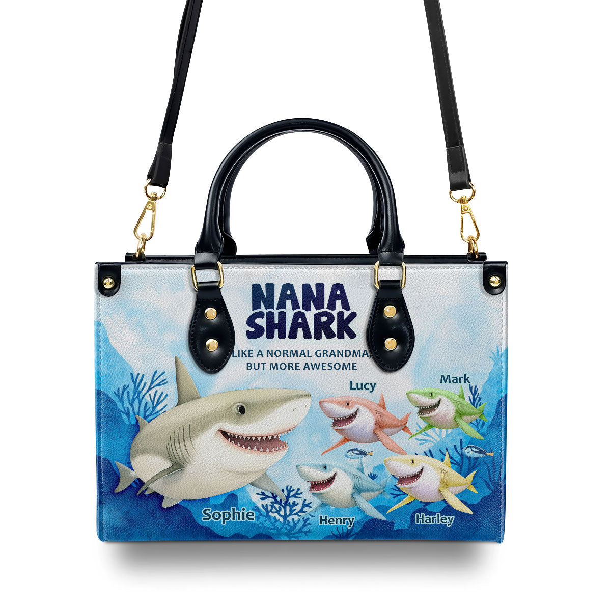 Nana Shark - Personalized Leather Handbag SB248