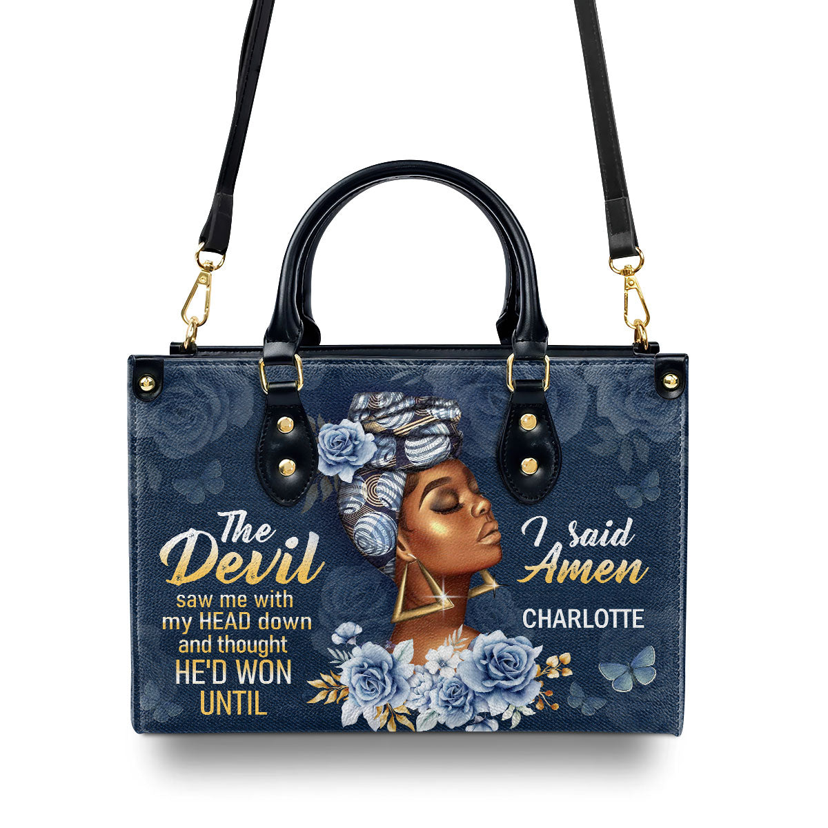 The Devil Saw Me With My Head Down - Personalized Leather Handbag SBLHBLH1177M