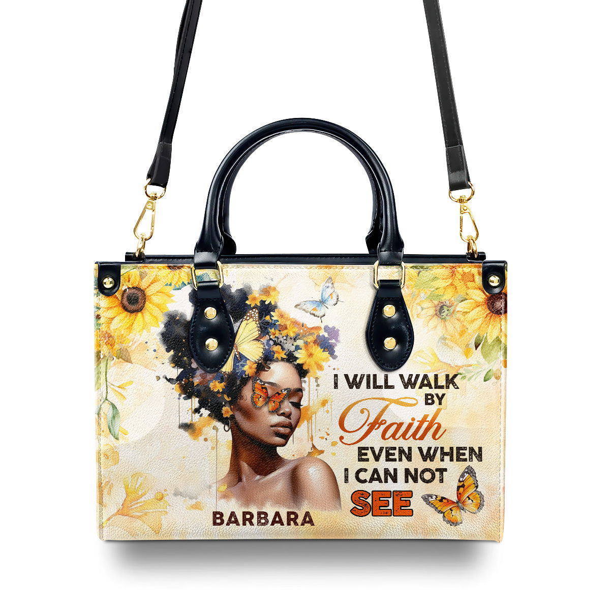 I Will Walk By Faith - Personalized Leather Handbag SBLHBLTU2799L