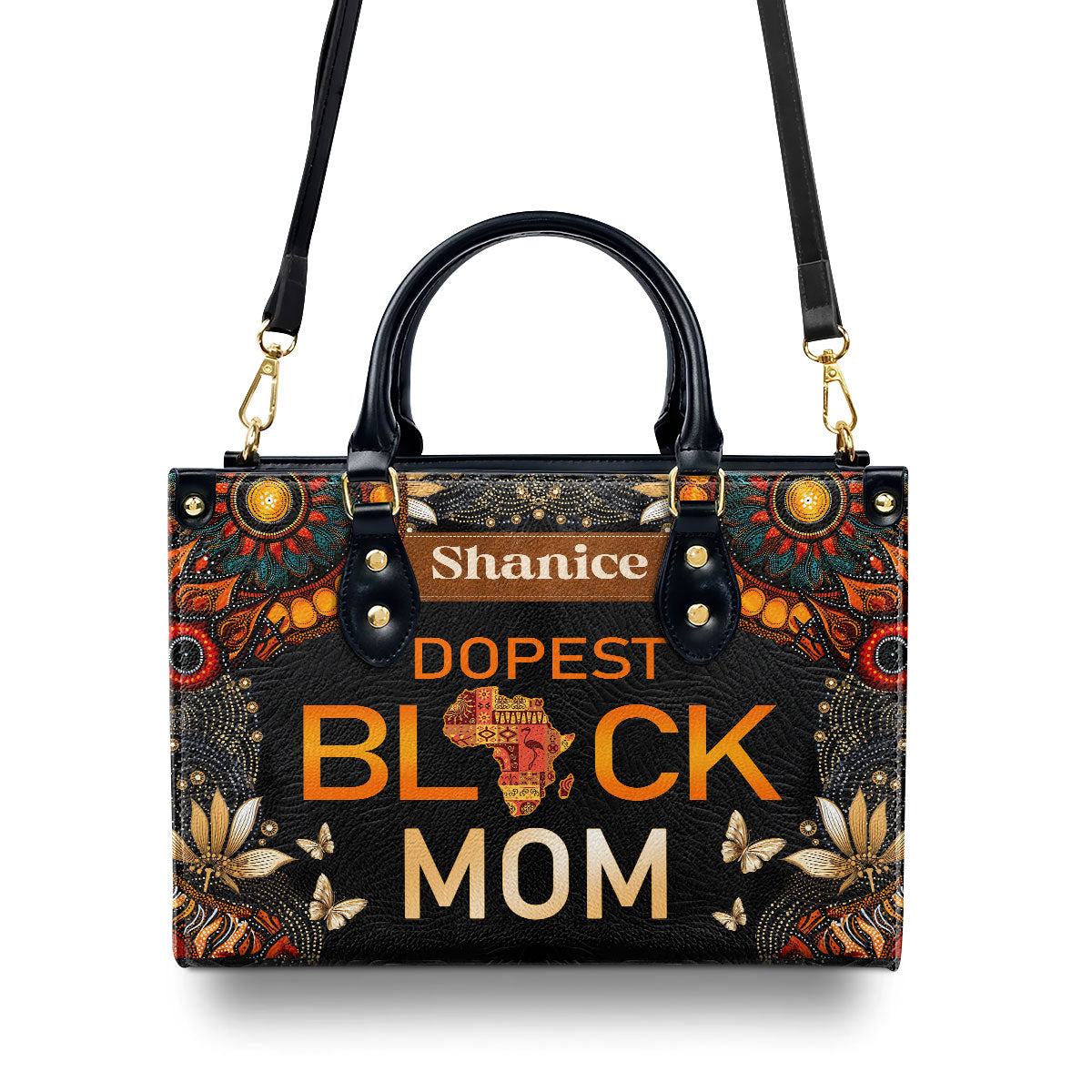 Dopest Black Mom - Personalized Leather Handbag MB64A