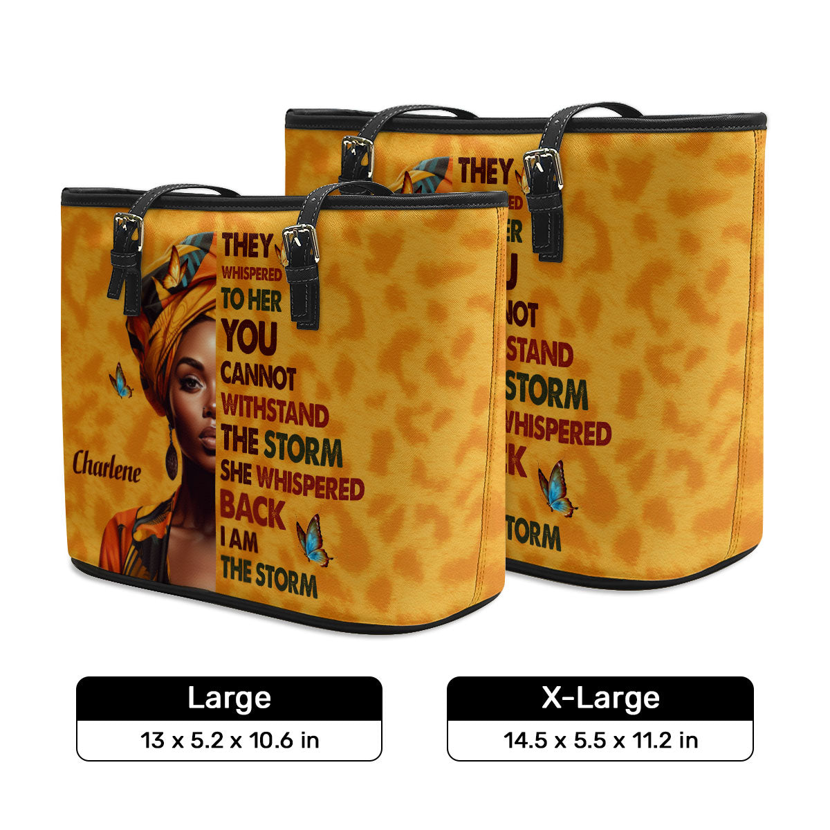 I Am The Storm - Personalized Leather Totebag SB23
