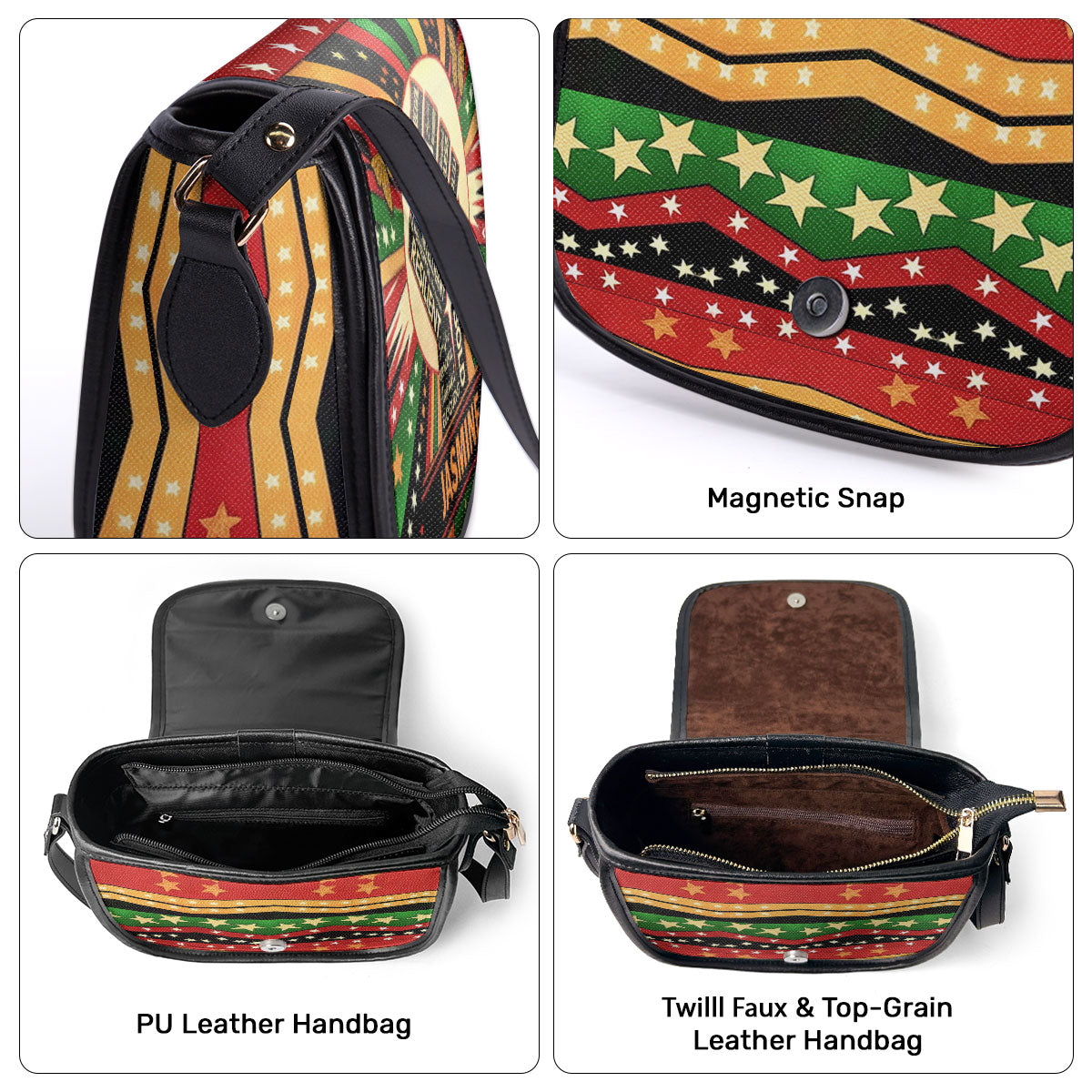 Juneteenth Fist - Personalized Leather Saddle Cross Body Bag SBLSDBT63