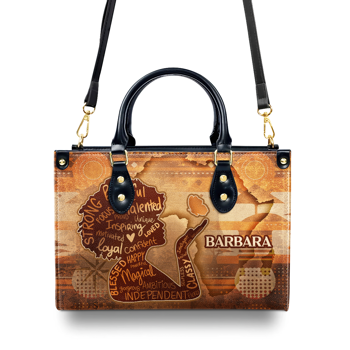 Strong Beautiful Proud Girl - Personalized Leather Handbag SBLHBLM2475D